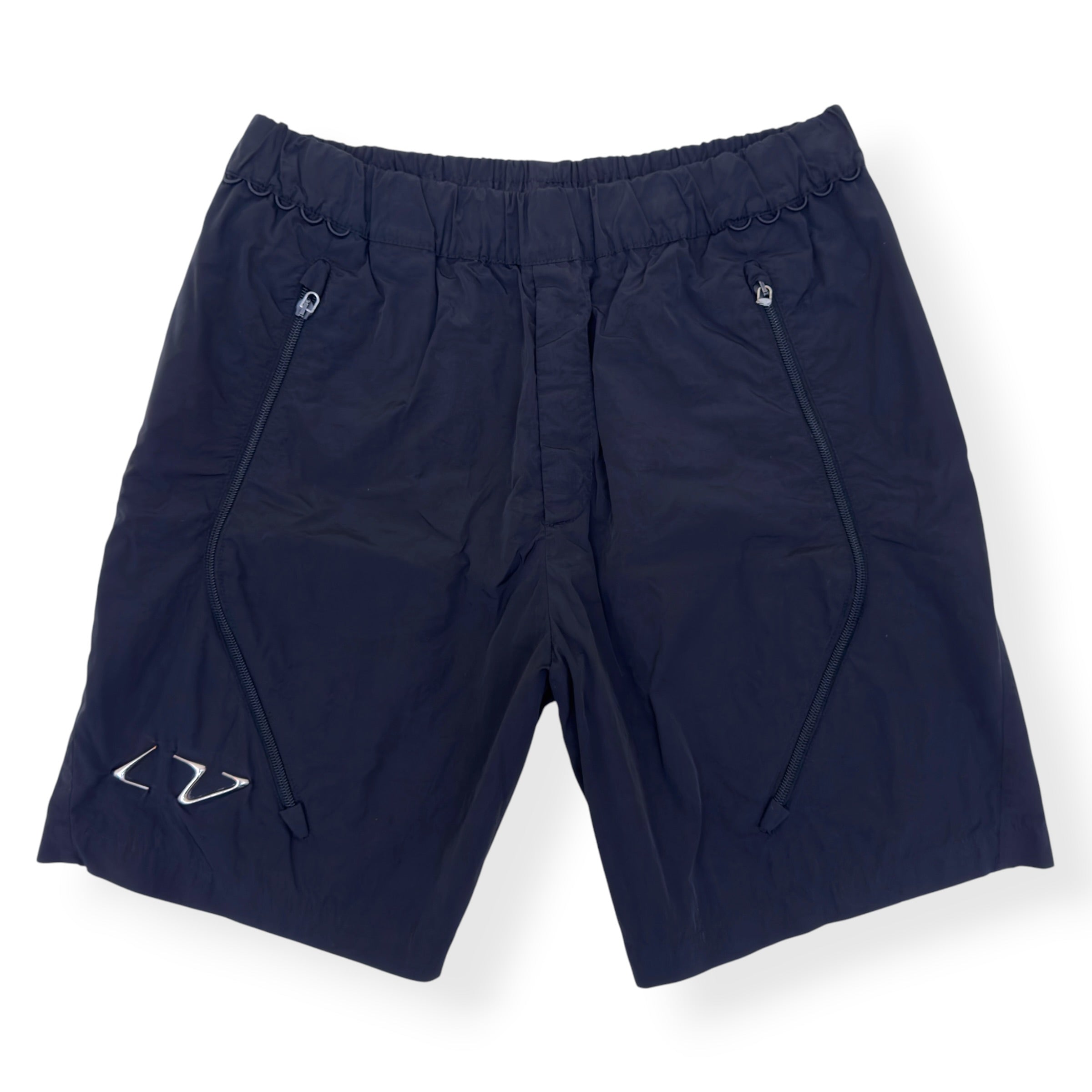 LOUIS VUITTON 2054 NYLON SWIM SHORTS BLACK / SILVER 44 / M