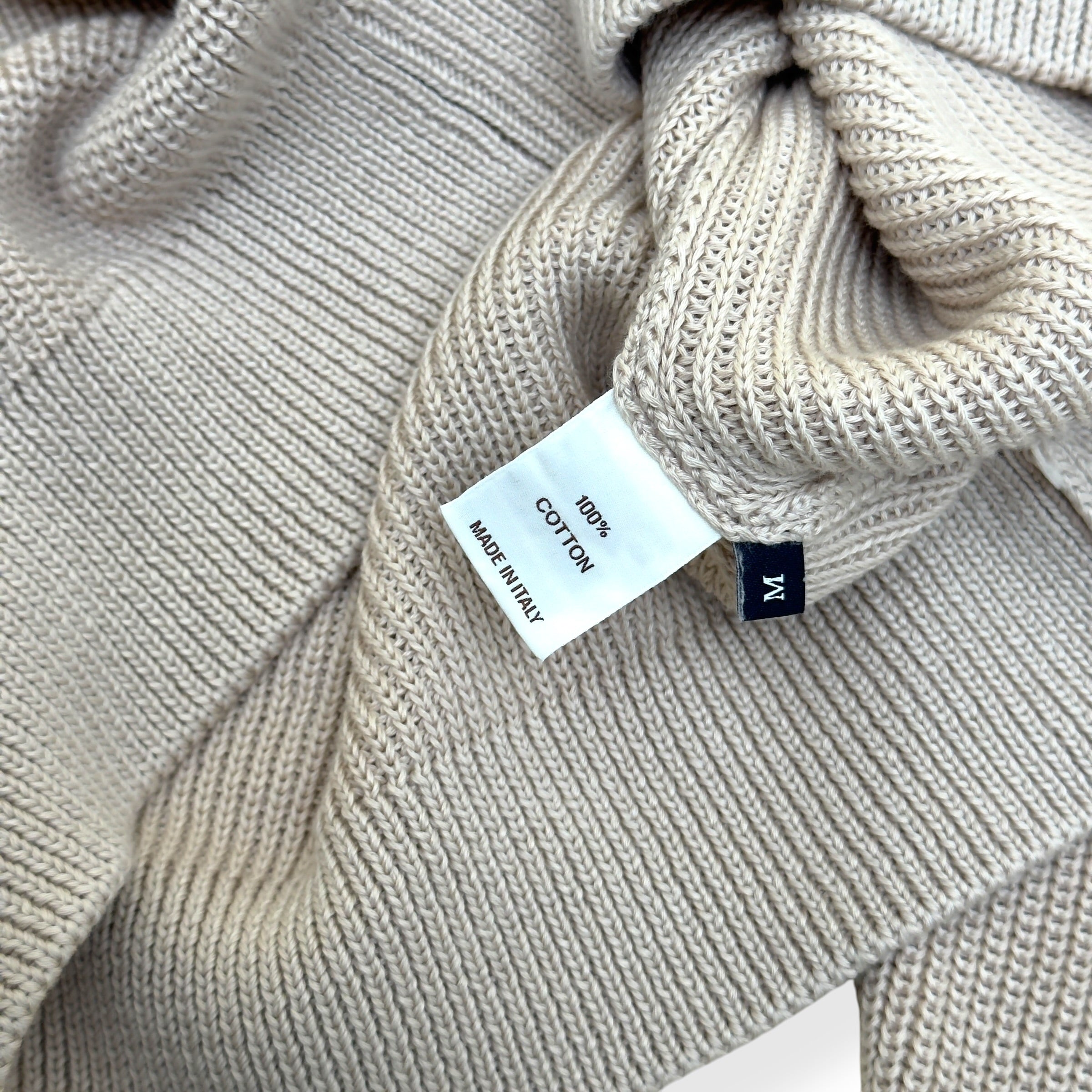 THOM SWEENEY SKIPPER KNIT POLO SWEATER CREAM M