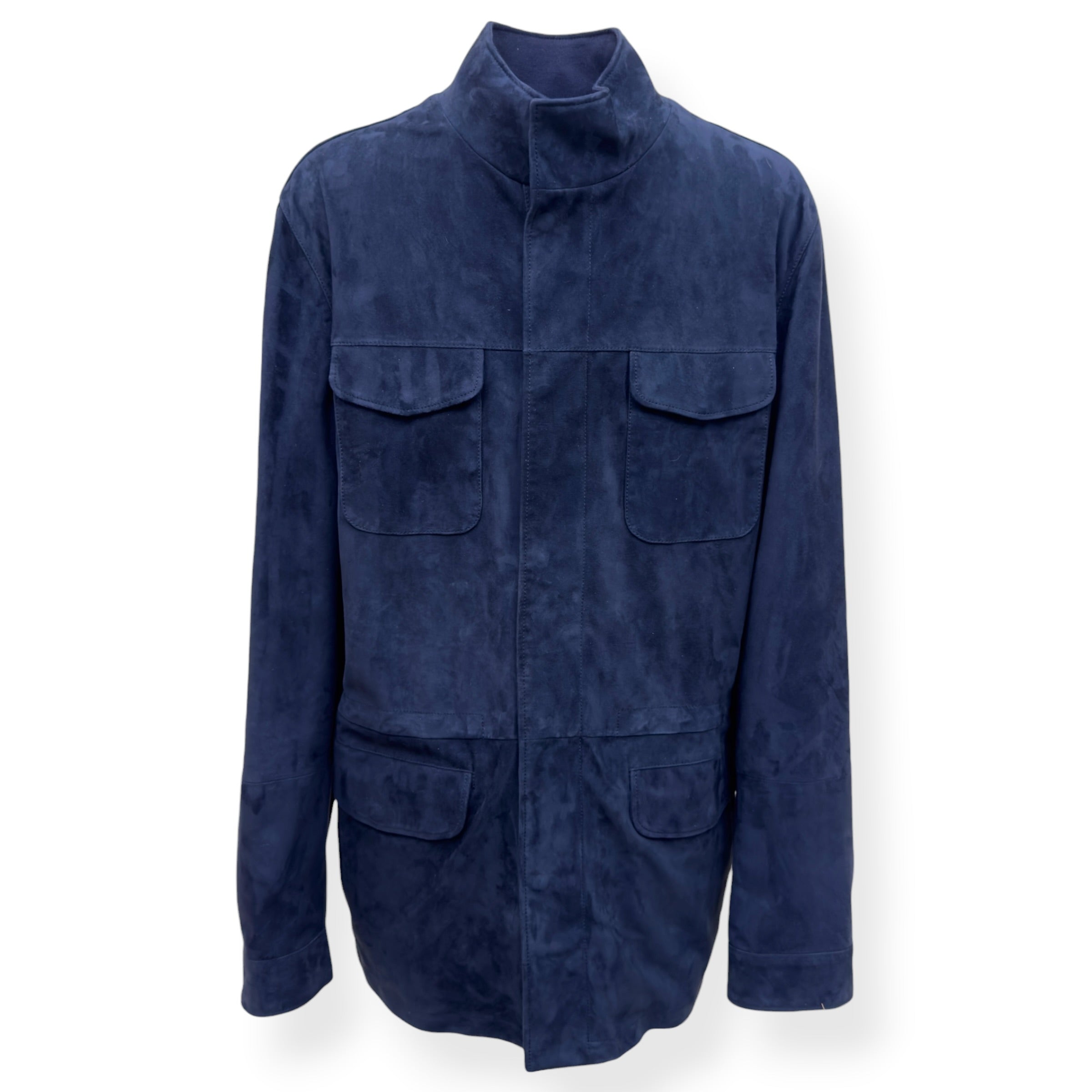THOM SWEENEY SS25 SUEDE FIELD JACKET NAVY 52 / L