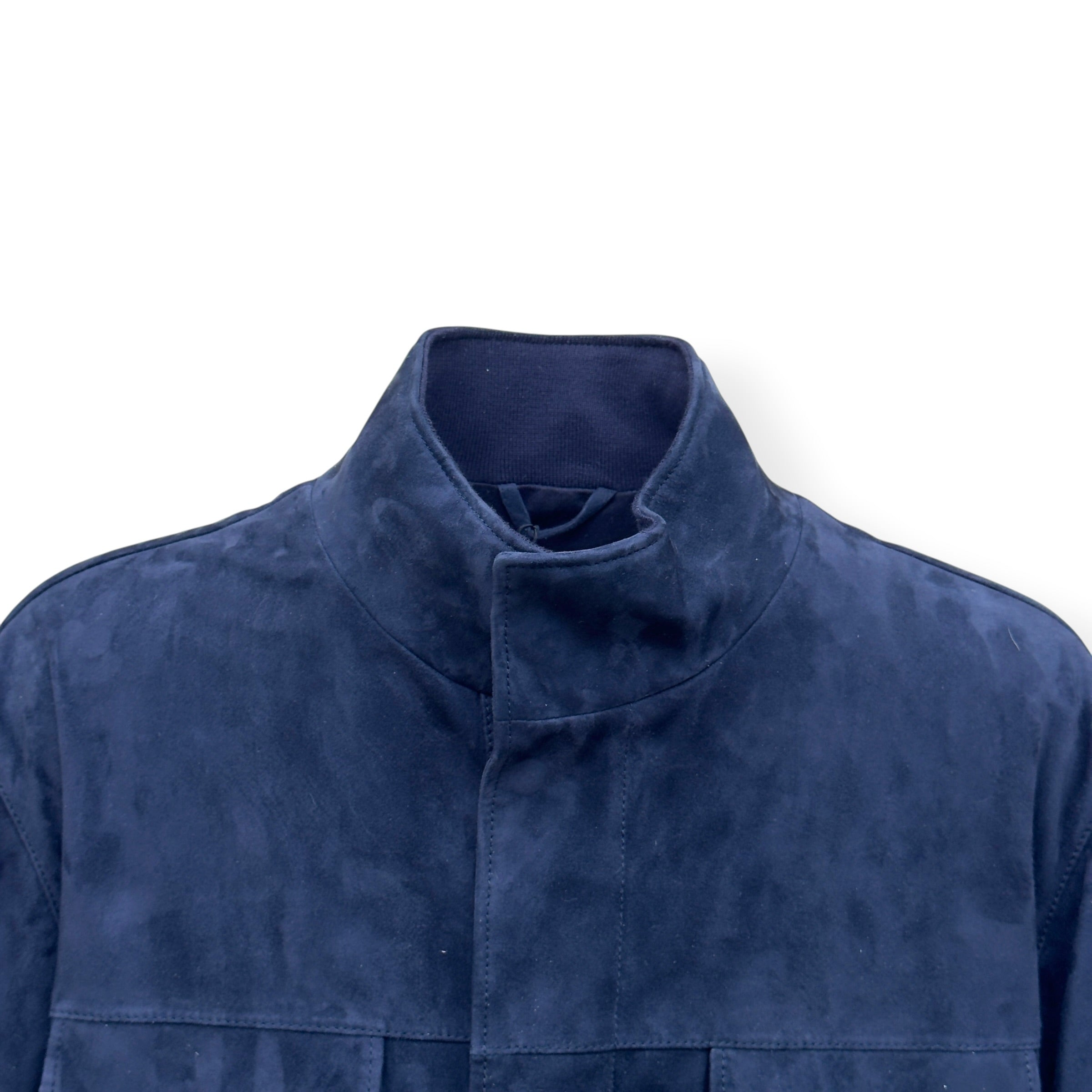 THOM SWEENEY SS25 SUEDE FIELD JACKET NAVY 52 / L