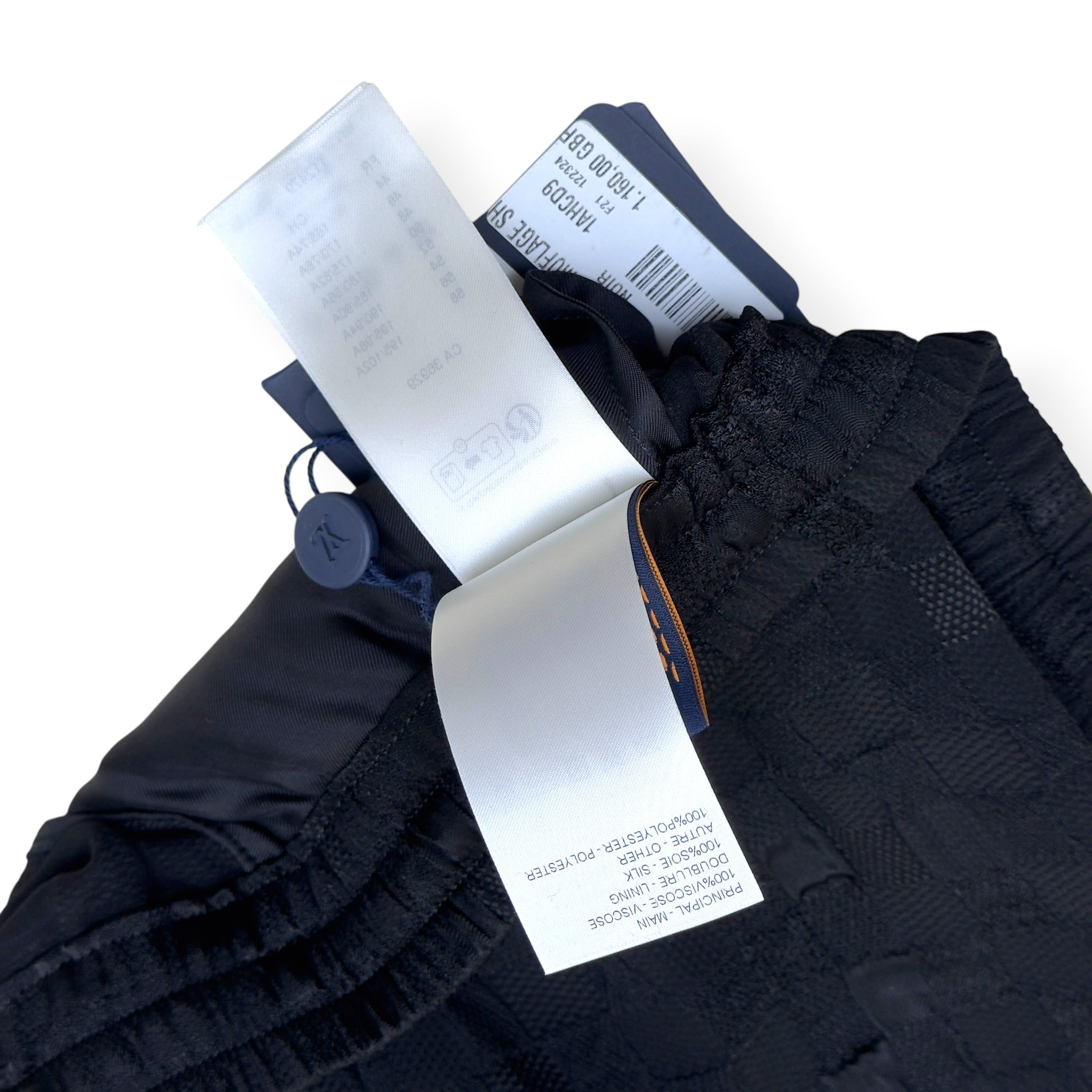 LOUIS VUITTON DAMOFLAGE SILK SHORTS BLACK 52 / XL