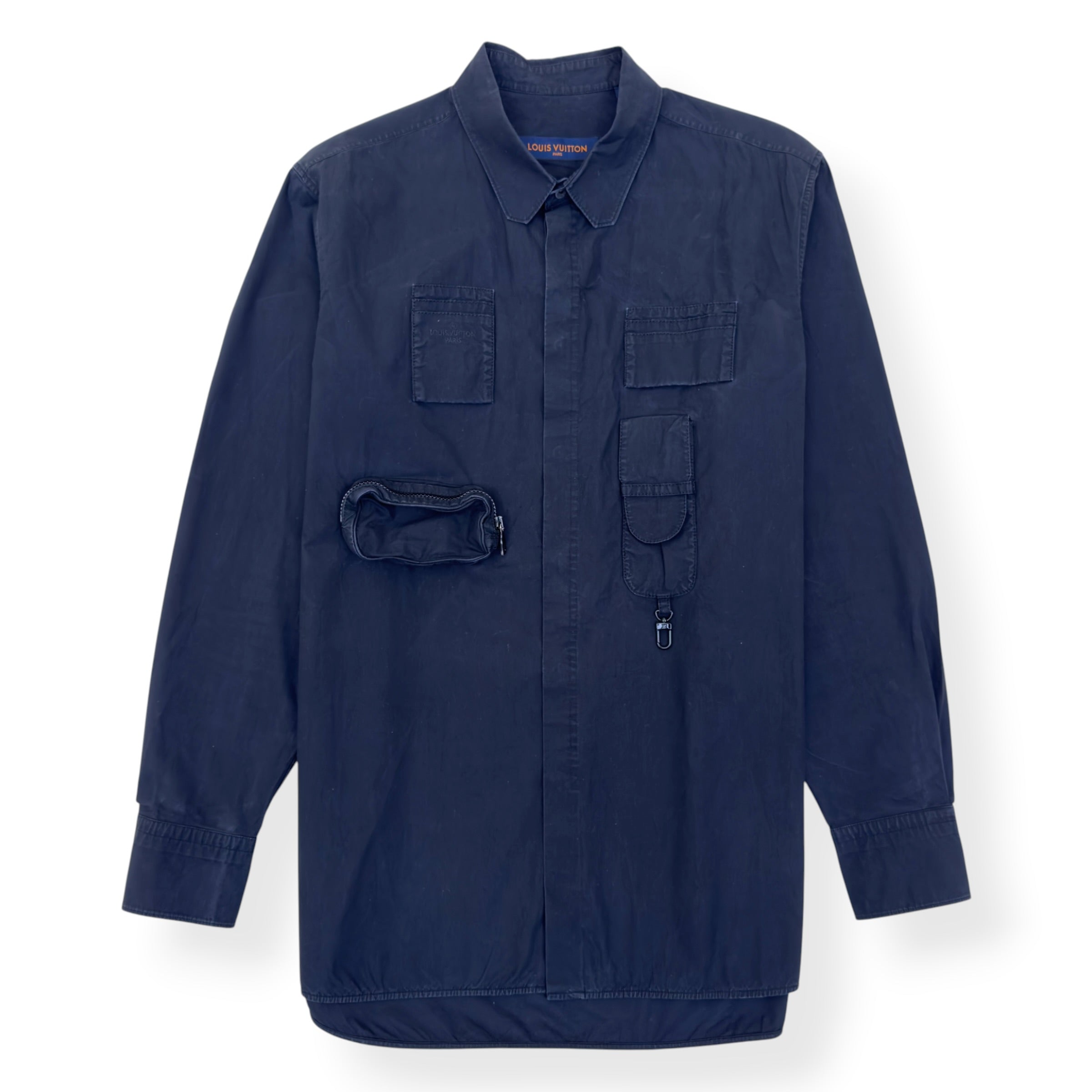 LOUIS VUITTON MULTI-POCKET COTTON WORK SHIRT BLACK L