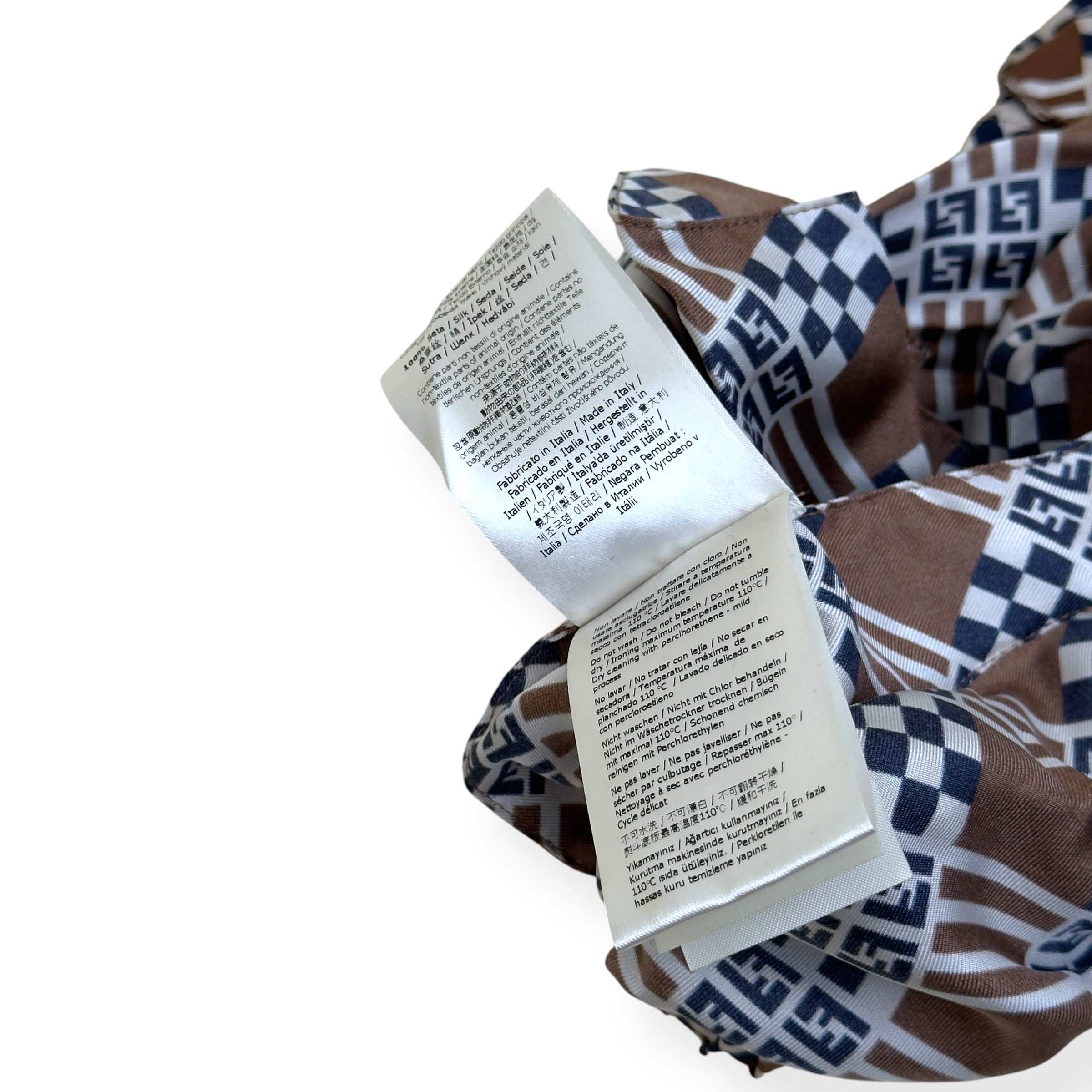 FENDI SILK MONOGRAM PRINTED TROUSERS BROWN 50 / M