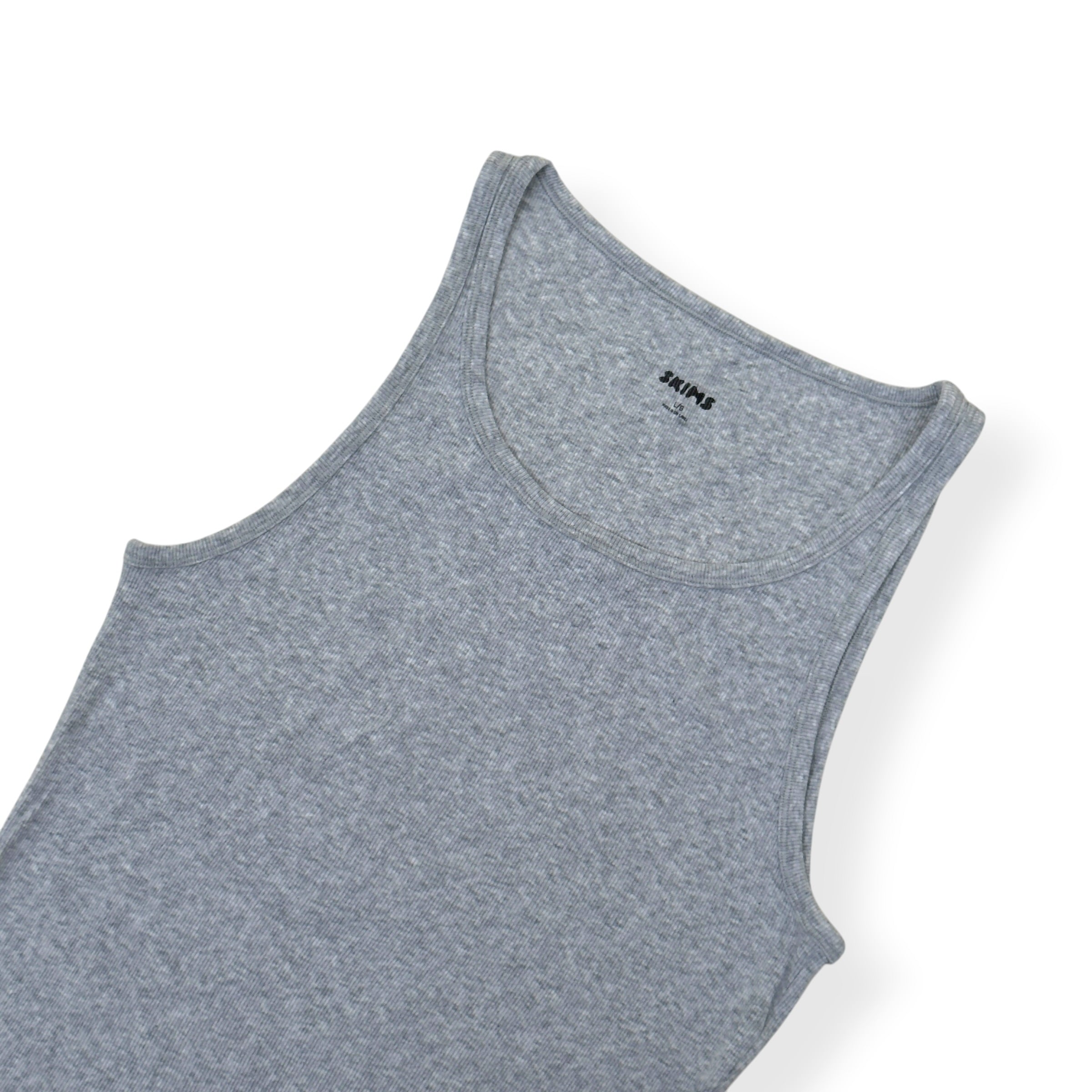 SKIMS RIBBED TANK TOP GREY L