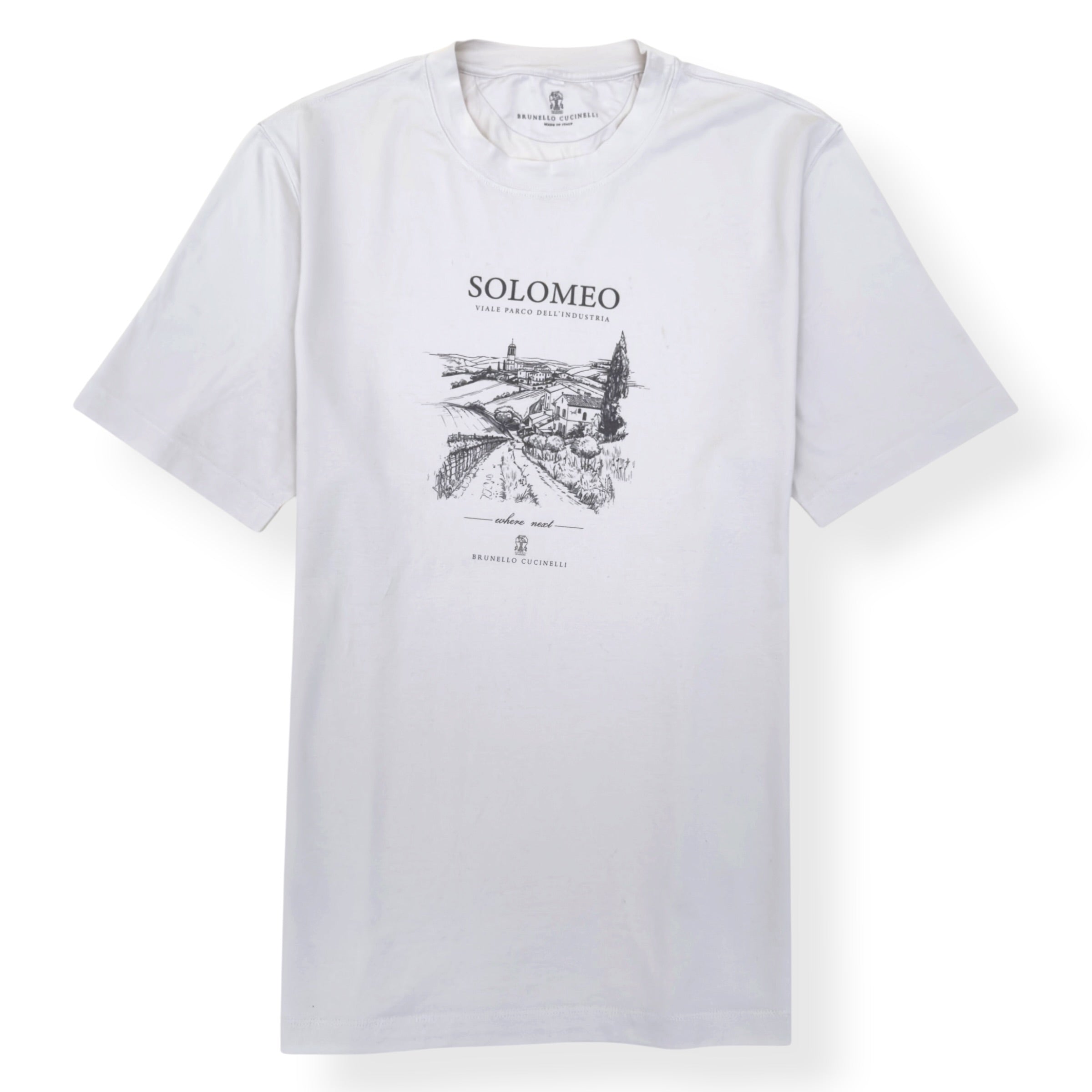BRUNELLO CUCINELLI SOLOMEO VILLAGE COTTON T-SHIRT WHITE XL