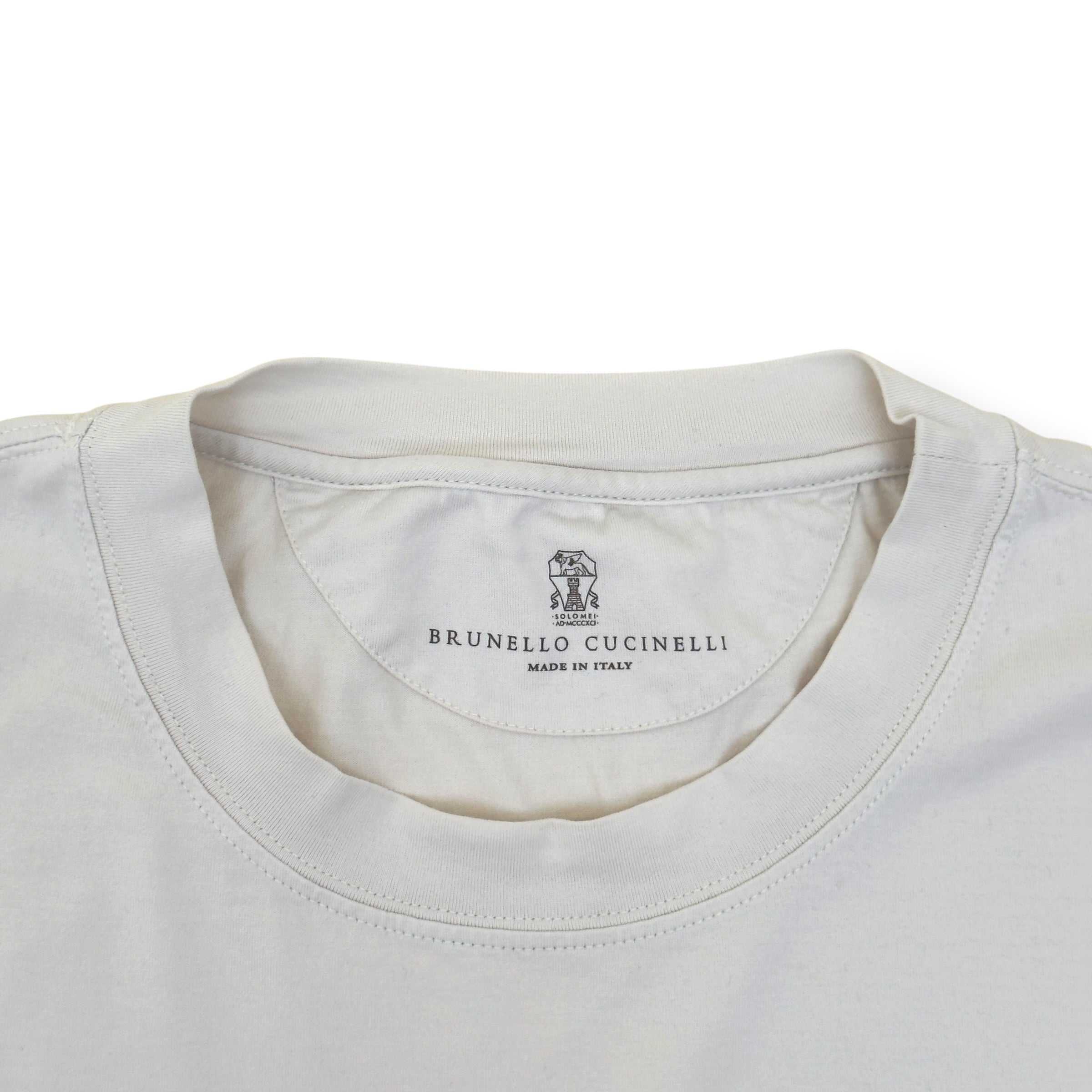 BRUNELLO CUCINELLI SOLOMEO VILLAGE COTTON T-SHIRT WHITE XL