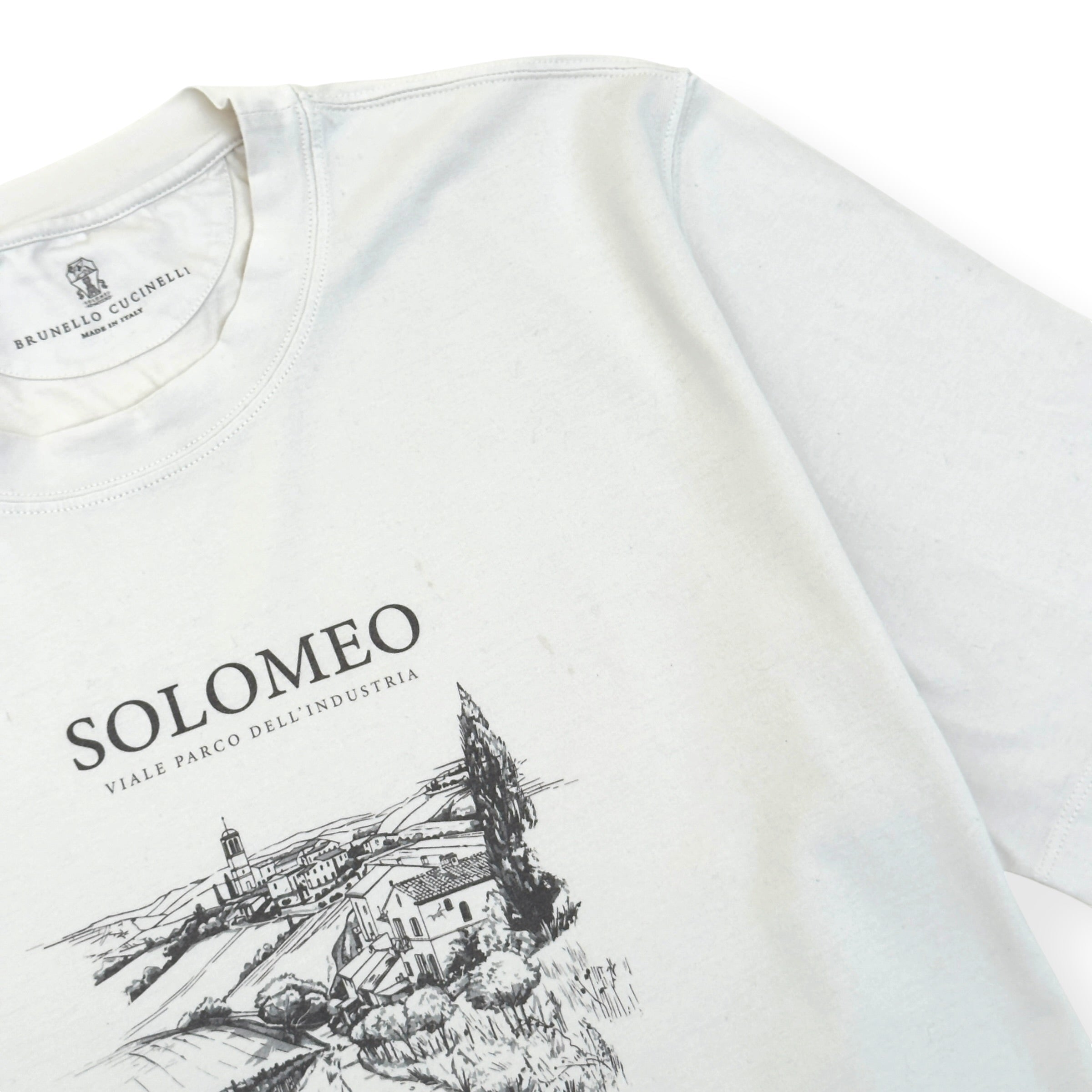 BRUNELLO CUCINELLI SOLOMEO VILLAGE COTTON T-SHIRT WHITE XL