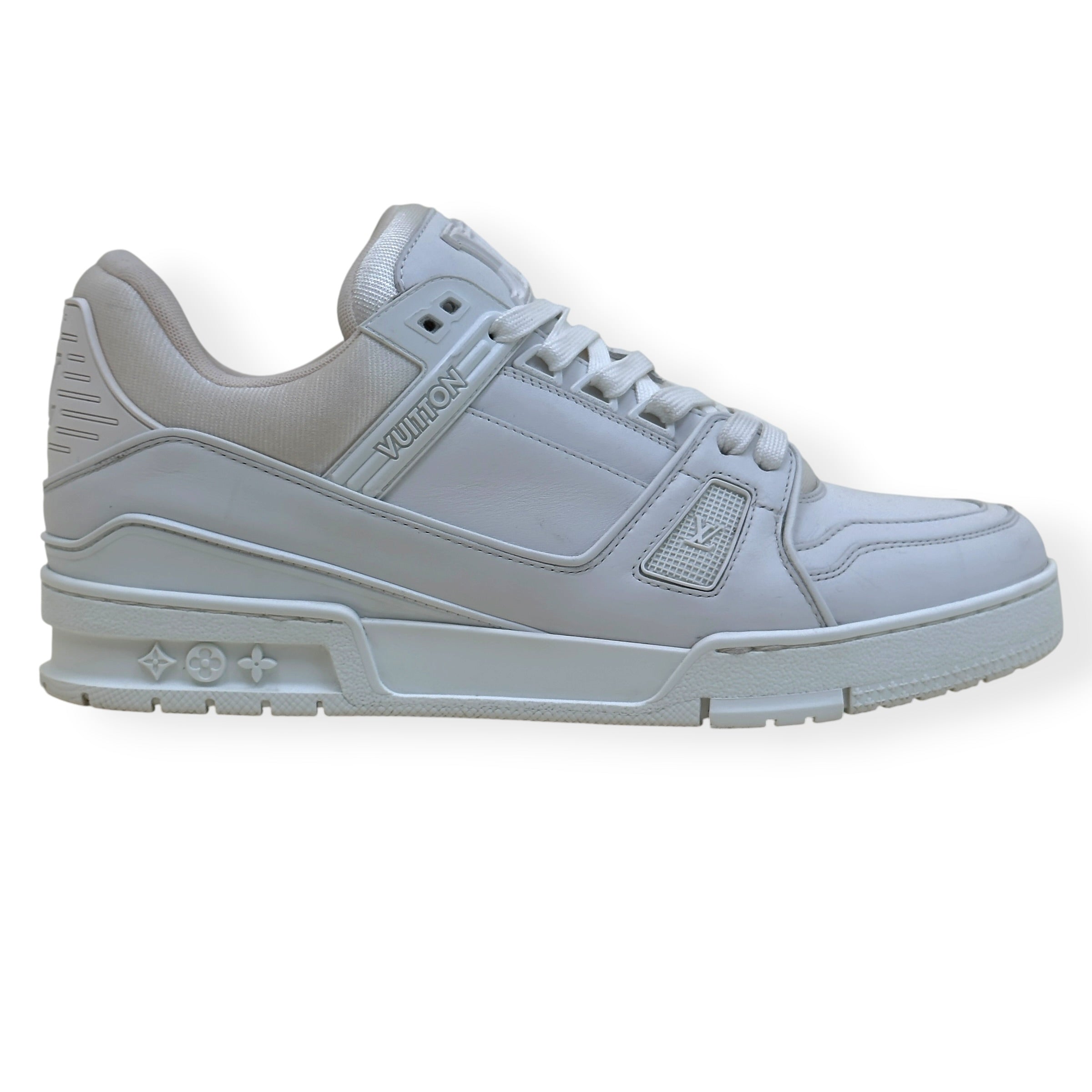 LOUIS VUITTON LEATHER LV TRAINER WHITE UK8.5