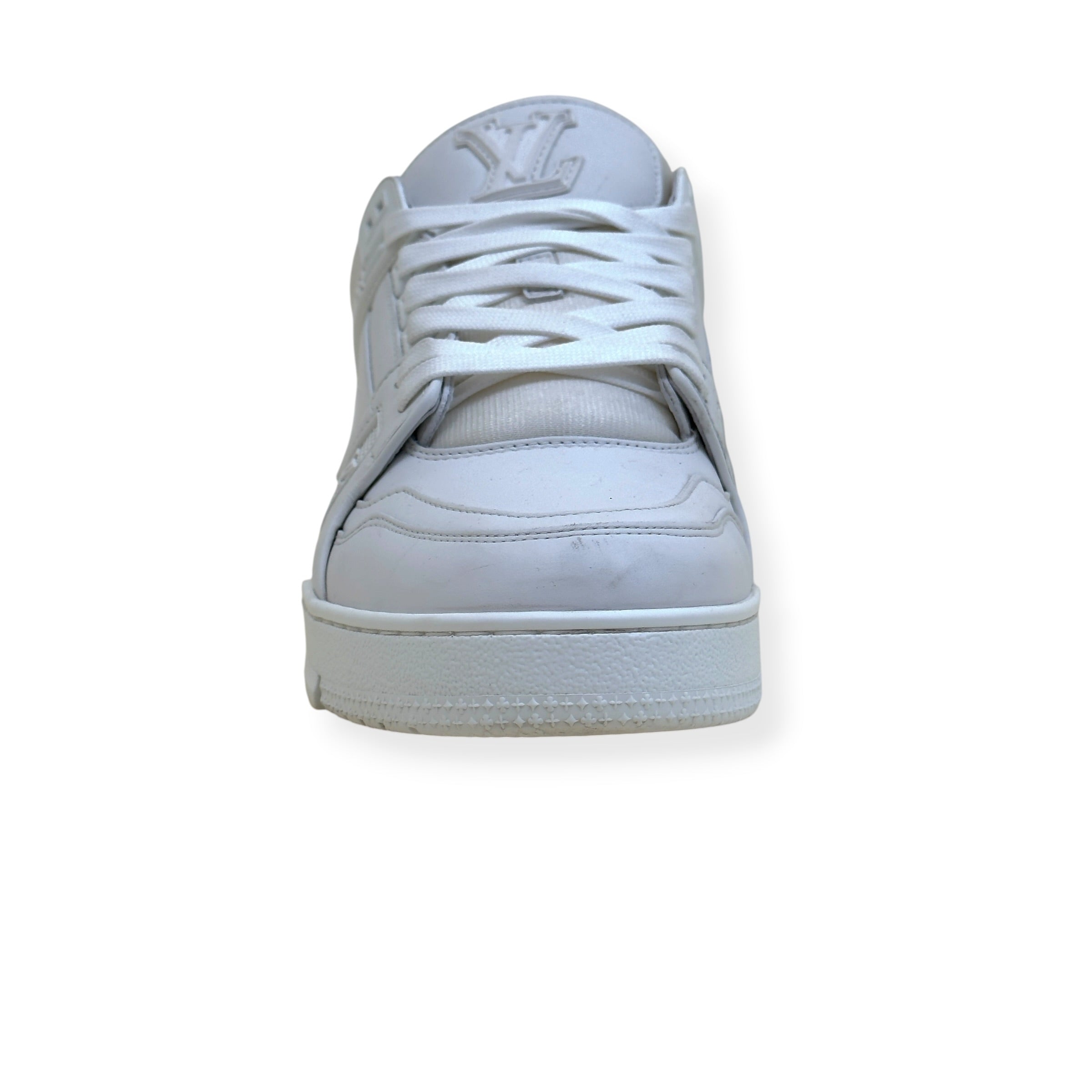 LOUIS VUITTON LEATHER LV TRAINER WHITE UK8.5