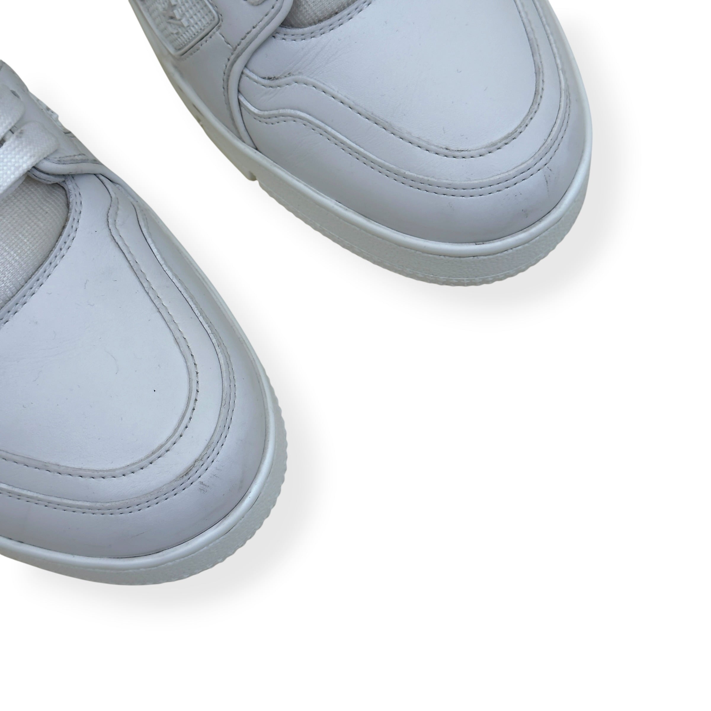LOUIS VUITTON LEATHER LV TRAINER WHITE UK8.5