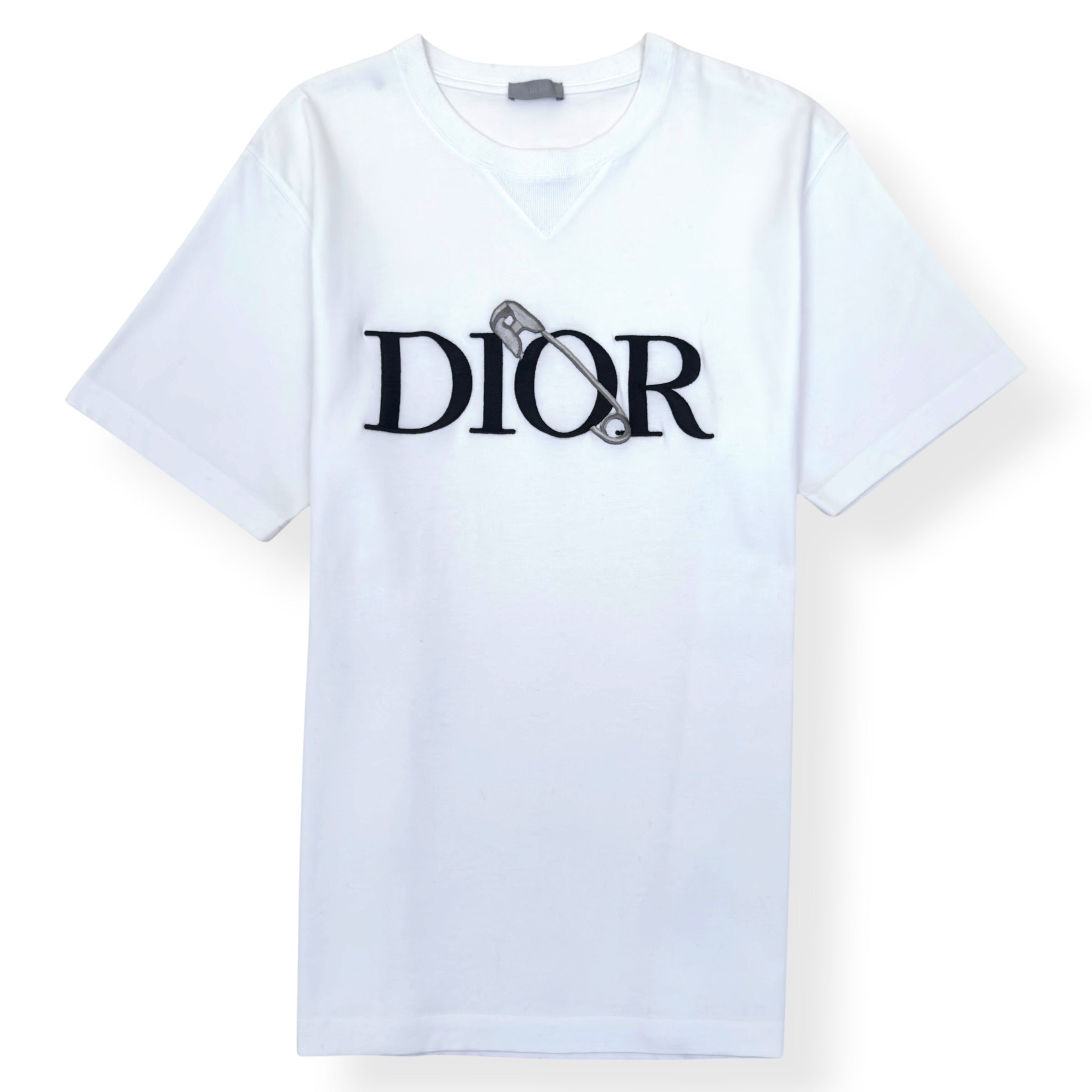 DIOR X JUDY BLAME EMBROIDERED SAFETY PIN T-SHIRT WHITE XXL