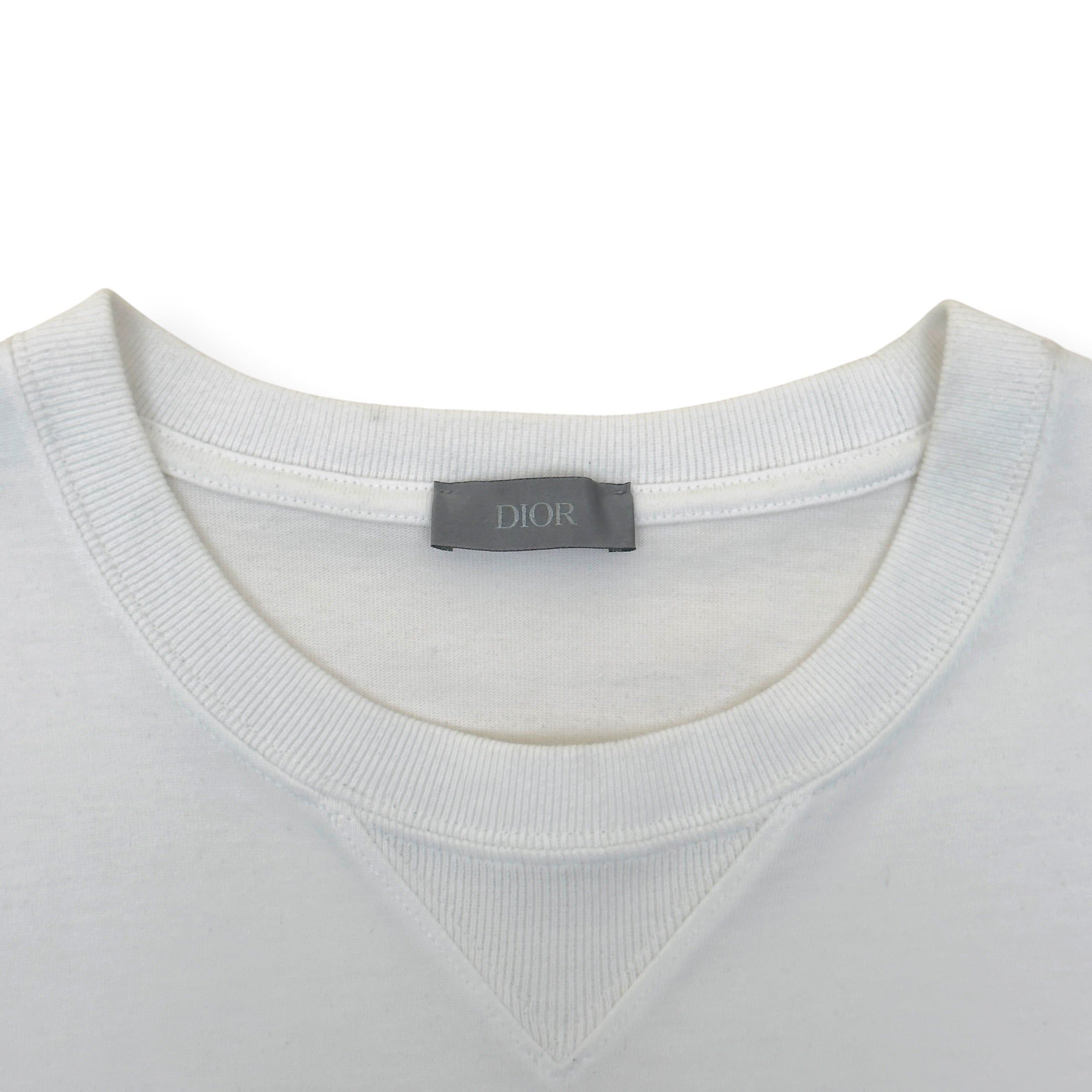 DIOR X JUDY BLAME EMBROIDERED SAFETY PIN T-SHIRT WHITE XXL