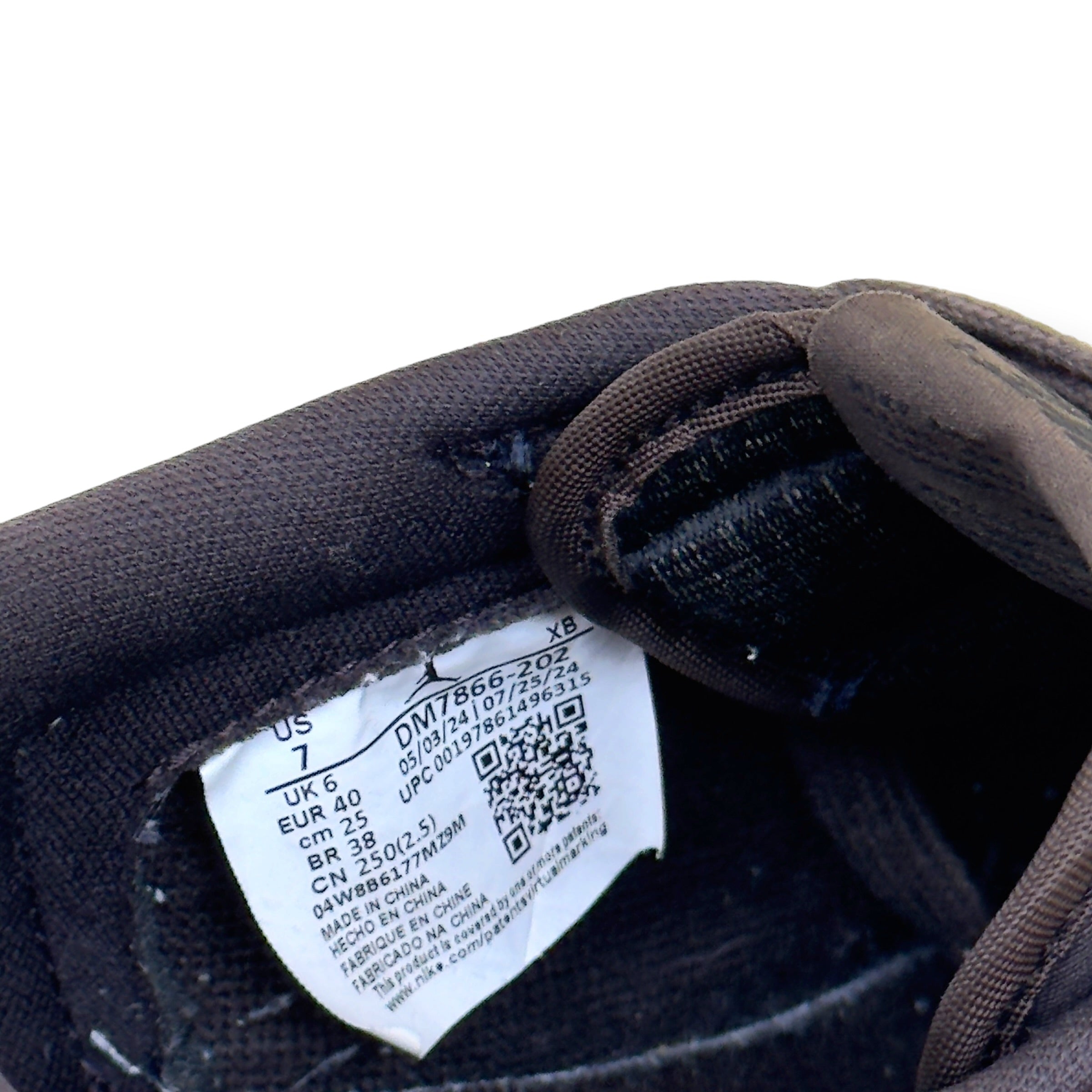 NIKE X TRAVIS SCOTT AIR JORDAN 1 RETRO LOW SNEAKER VELVET BROWN UK6