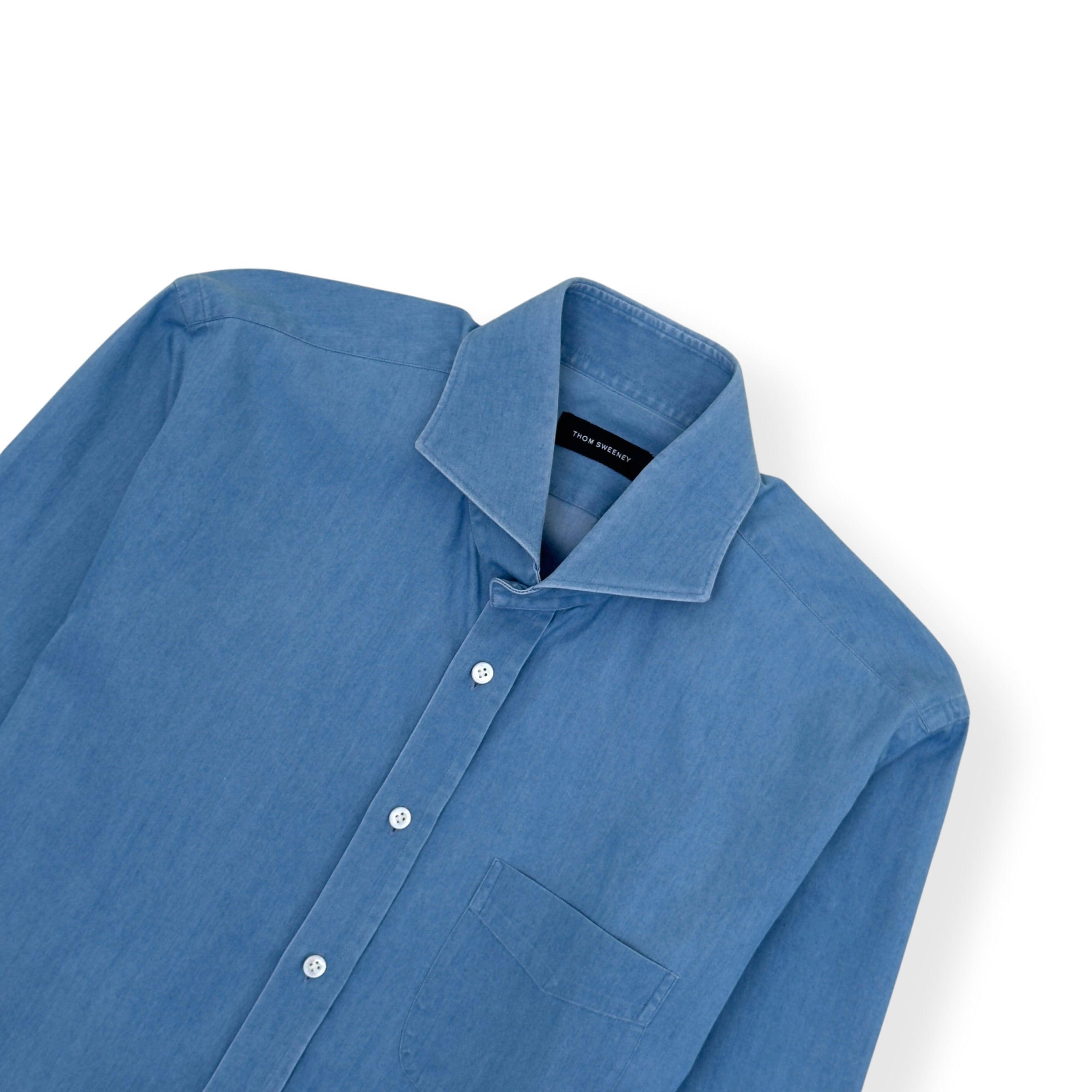 THOM SWEENEY COTTON SHIRT BLUE 17.5” / XL