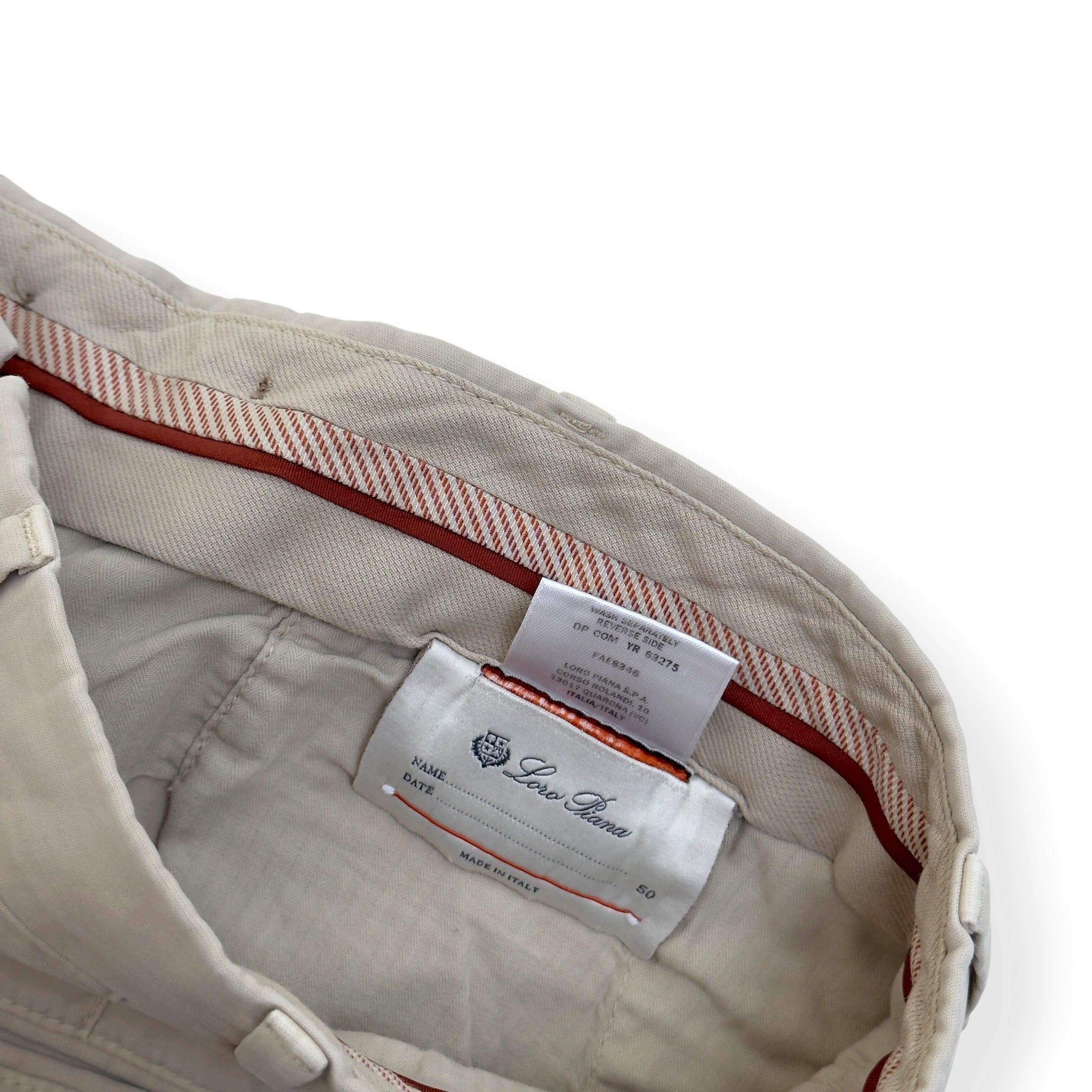 LORO PIANA CHINO TROUSER STONE 50 / L