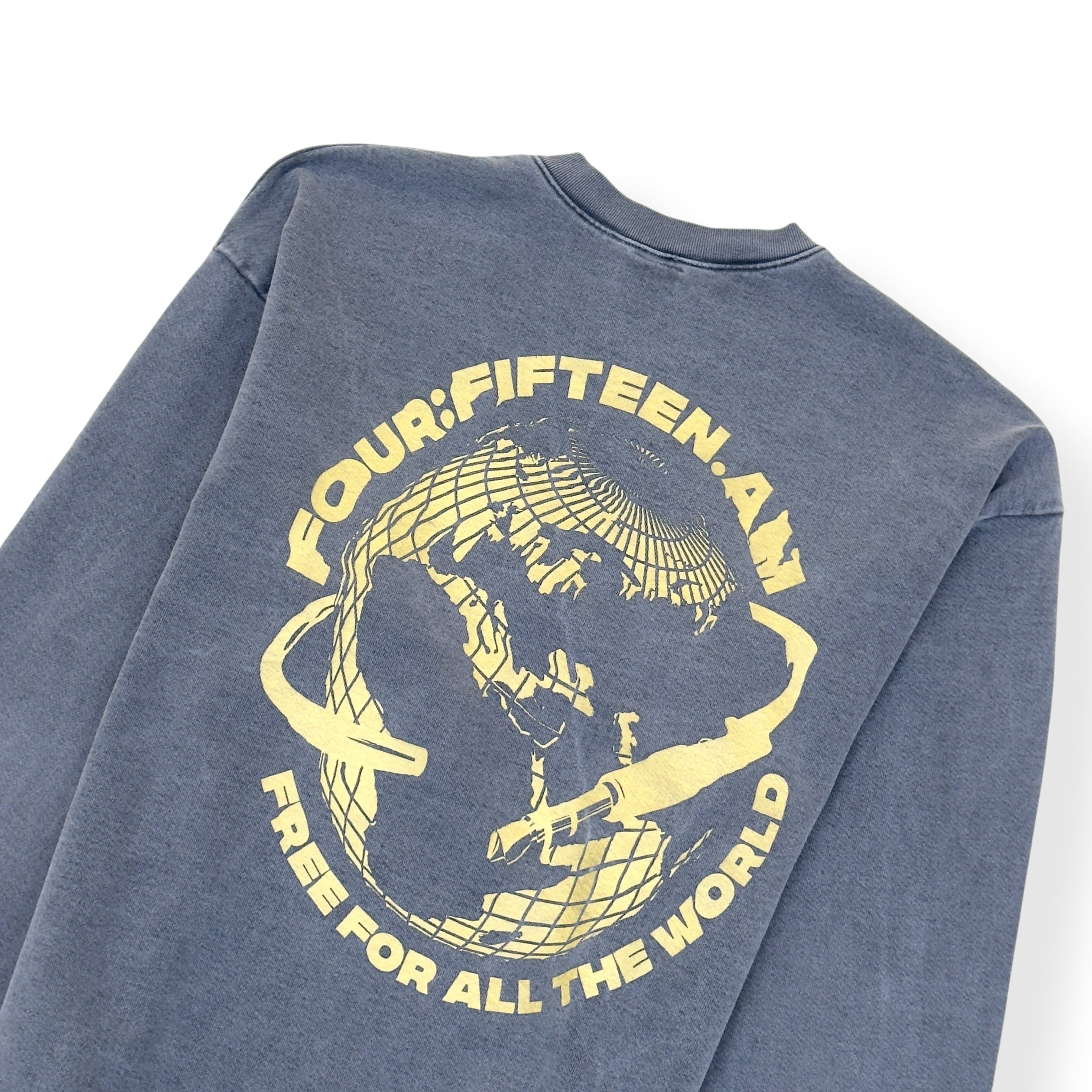 FOUR:FIFTEEN.AM GRAPHIC PRINT FADED SWEATSHIRT GREY XL