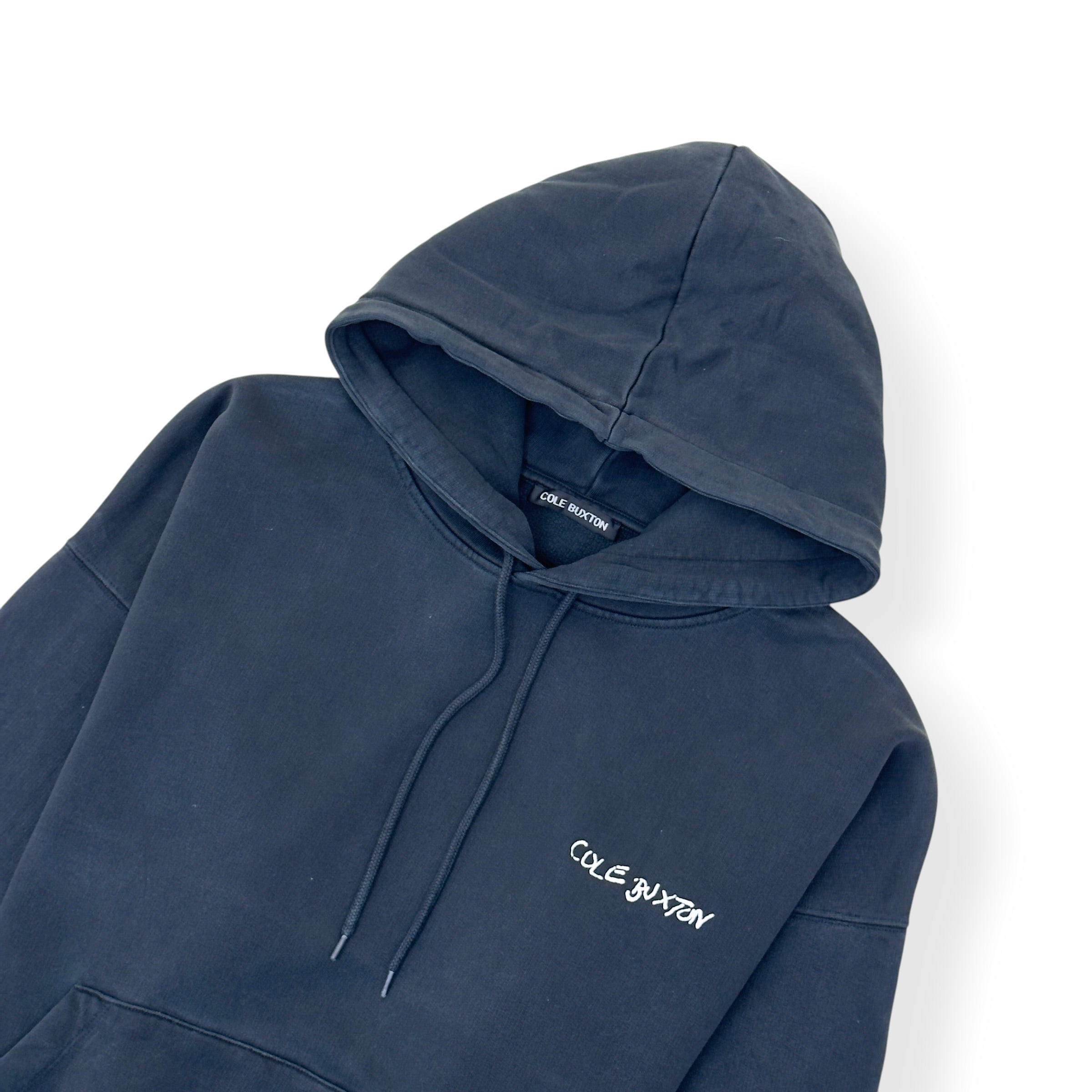 COLE BUXTON GRAPHIC PRINT HOODIE BLACK / WHITE L
