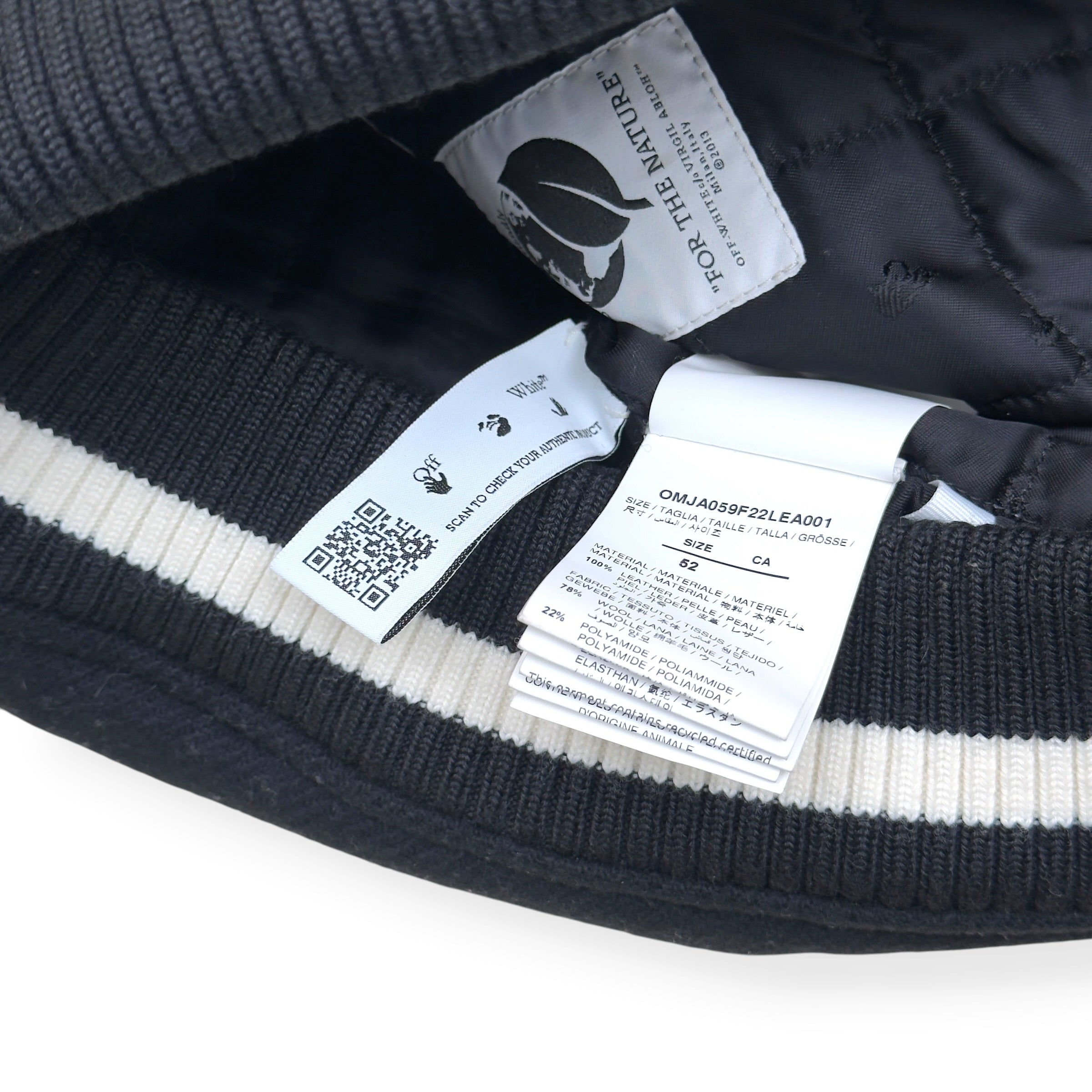 OFF-WHITE LOGO PATCH VARSITY JACKET BLACK / WHITE / YELLOW 52 / L