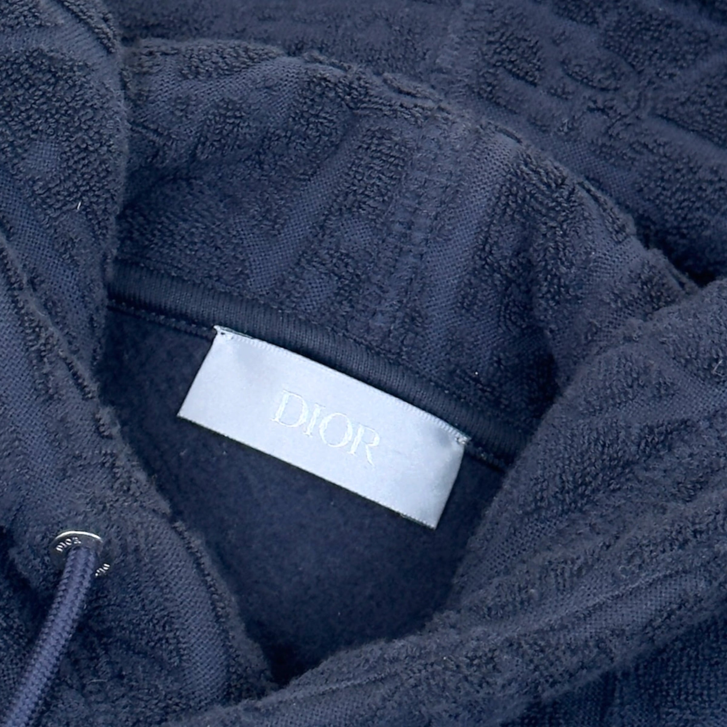 DIOR OBLIQUE TOWELLING HOODIE NAVY L