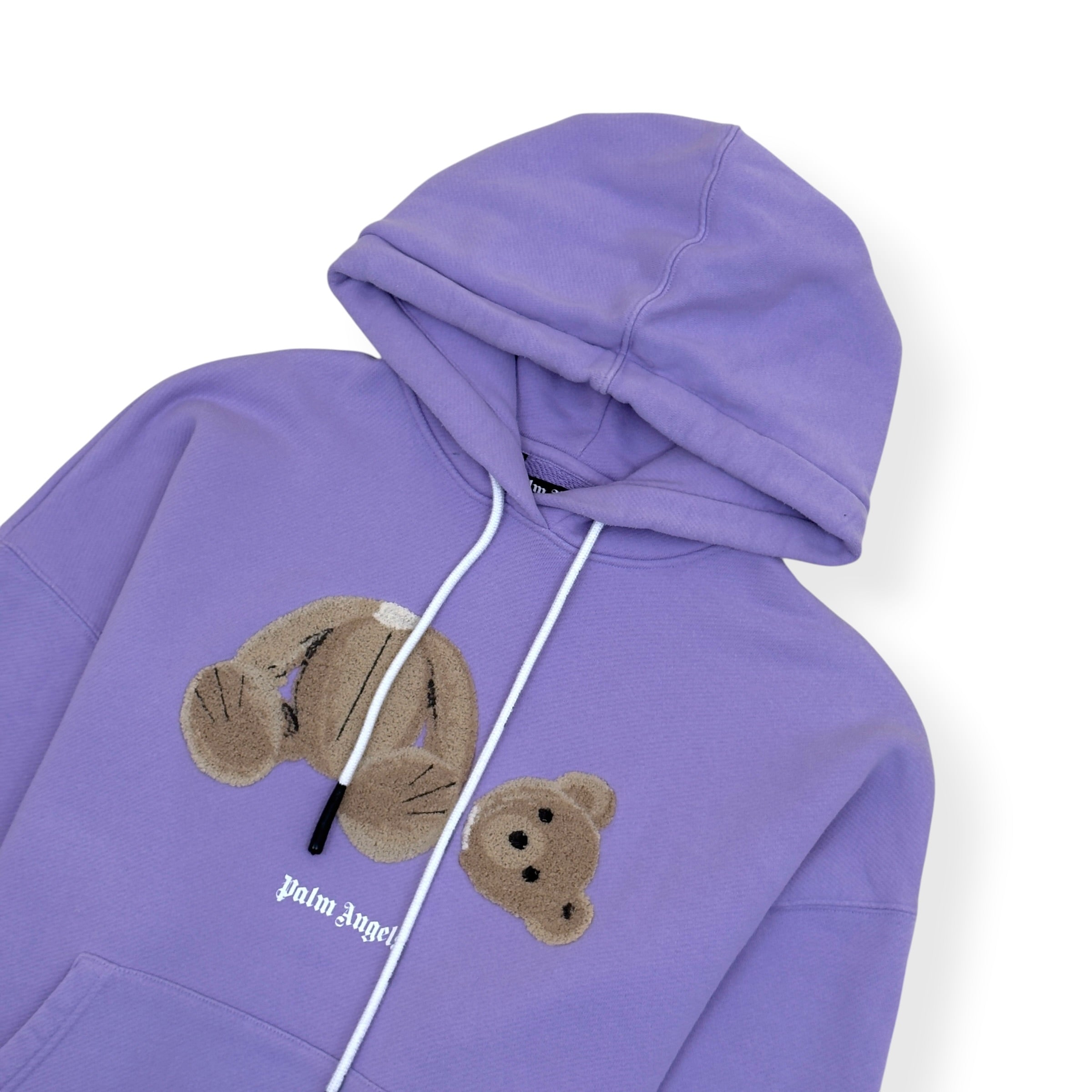 PALM ANGELS TEDDY BEAR HOODIE PURPLE XL