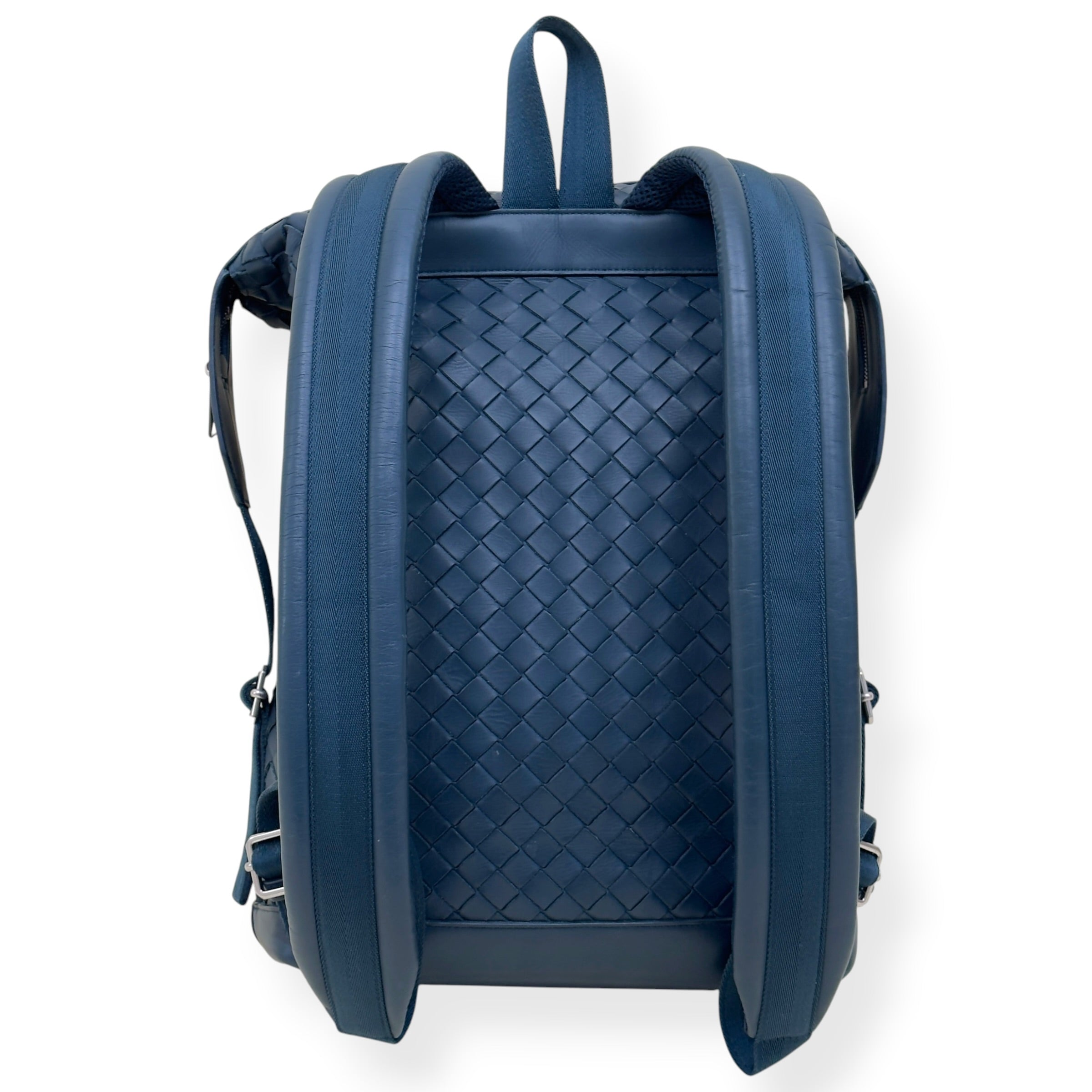 BOTTEGA VENETA CALFSKIN INTRECCIATO HYDROLOGY BACKPACK NAVY O/S