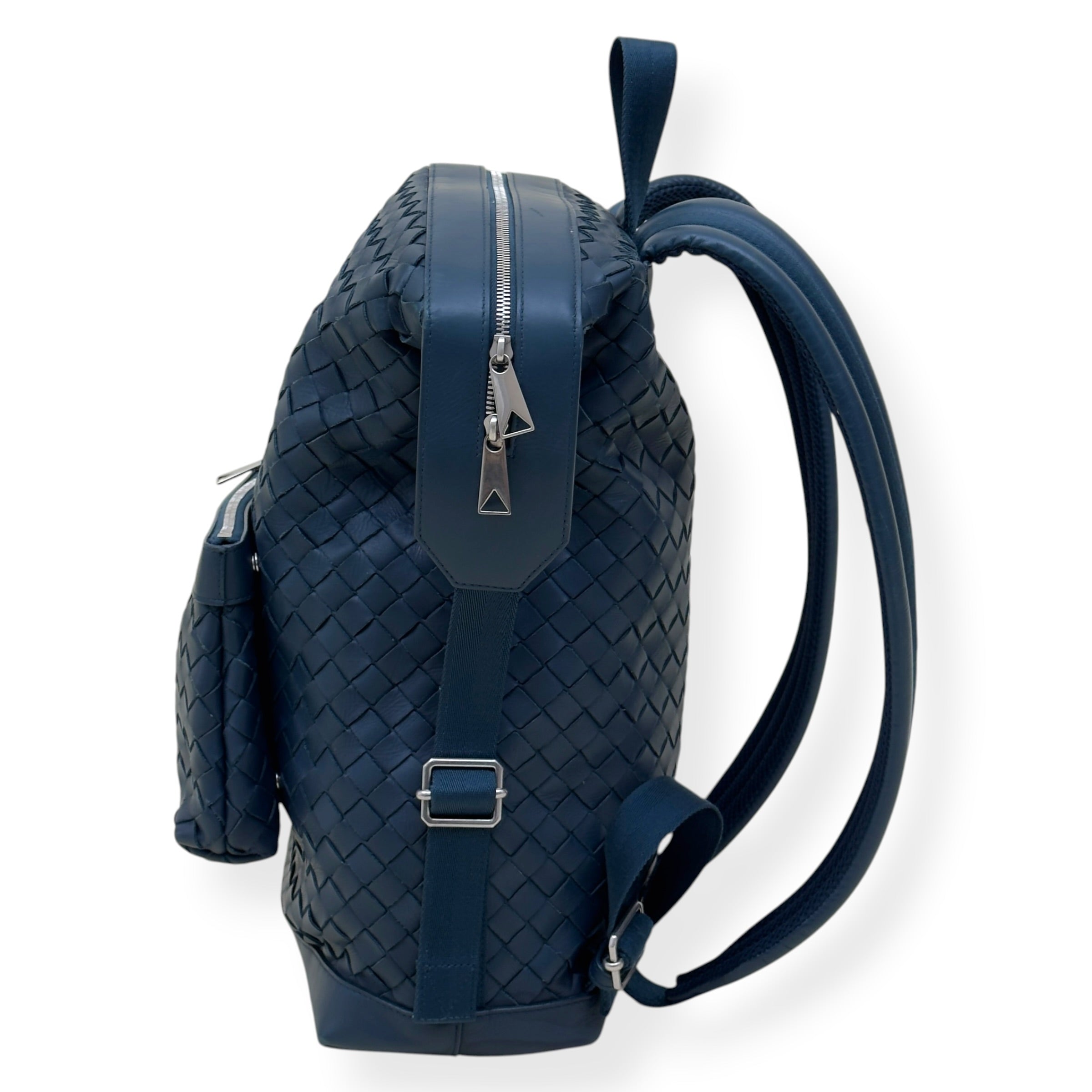 BOTTEGA VENETA CALFSKIN INTRECCIATO HYDROLOGY BACKPACK NAVY O/S