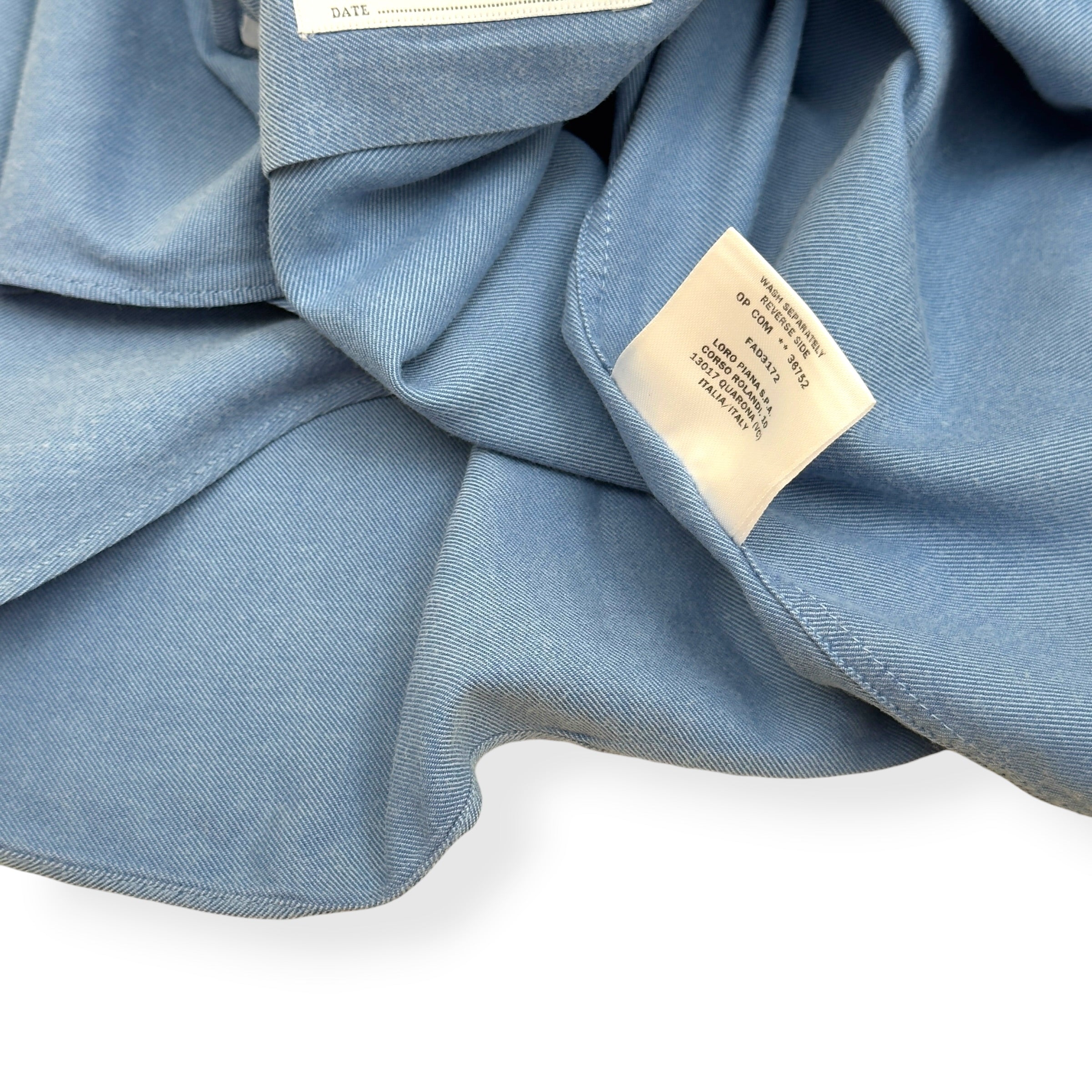 LORO PIANA CASUAL COTTON SHIRT BLUE L