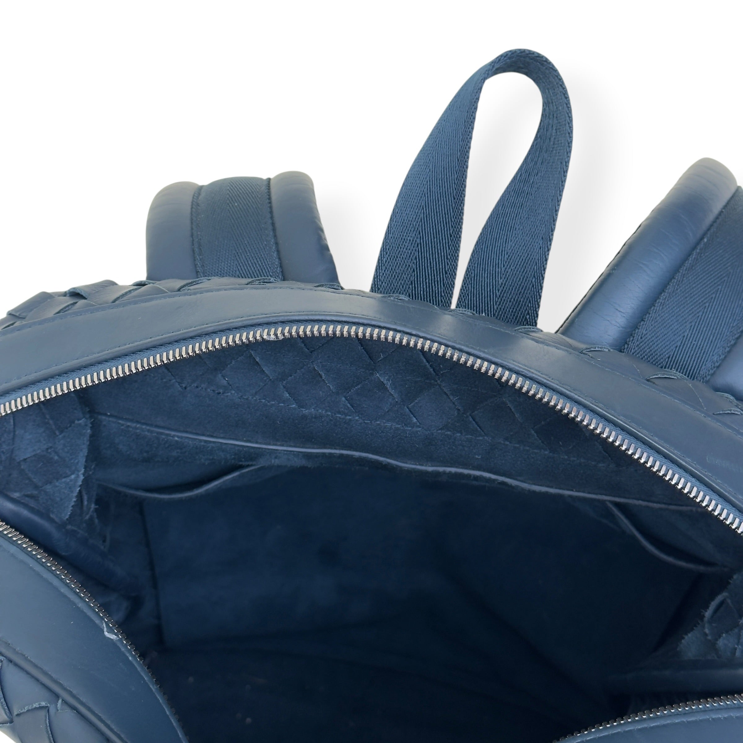 BOTTEGA VENETA CALFSKIN INTRECCIATO HYDROLOGY BACKPACK NAVY O/S