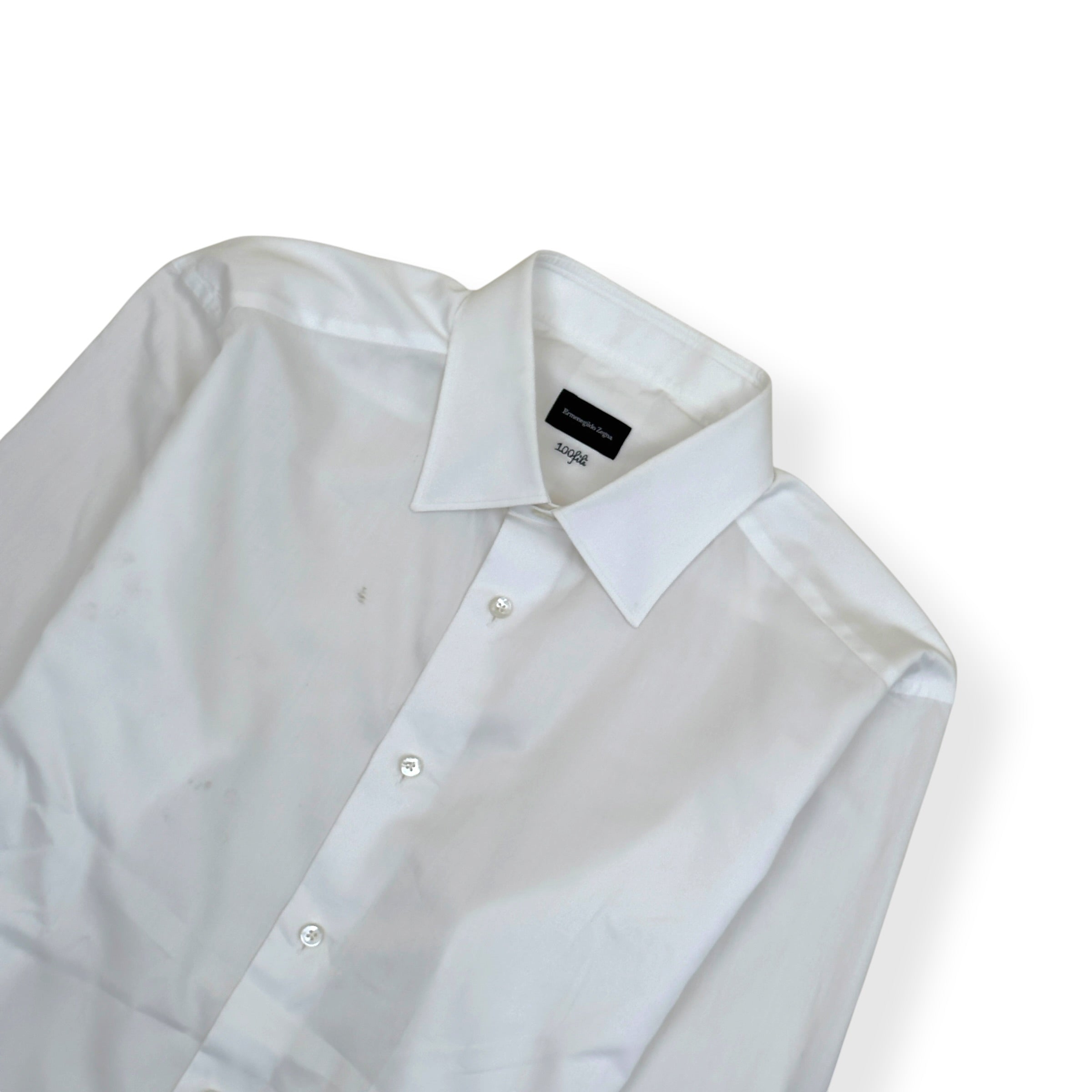 ZEGNA 100FILI COTTON SHIRT WHITE M