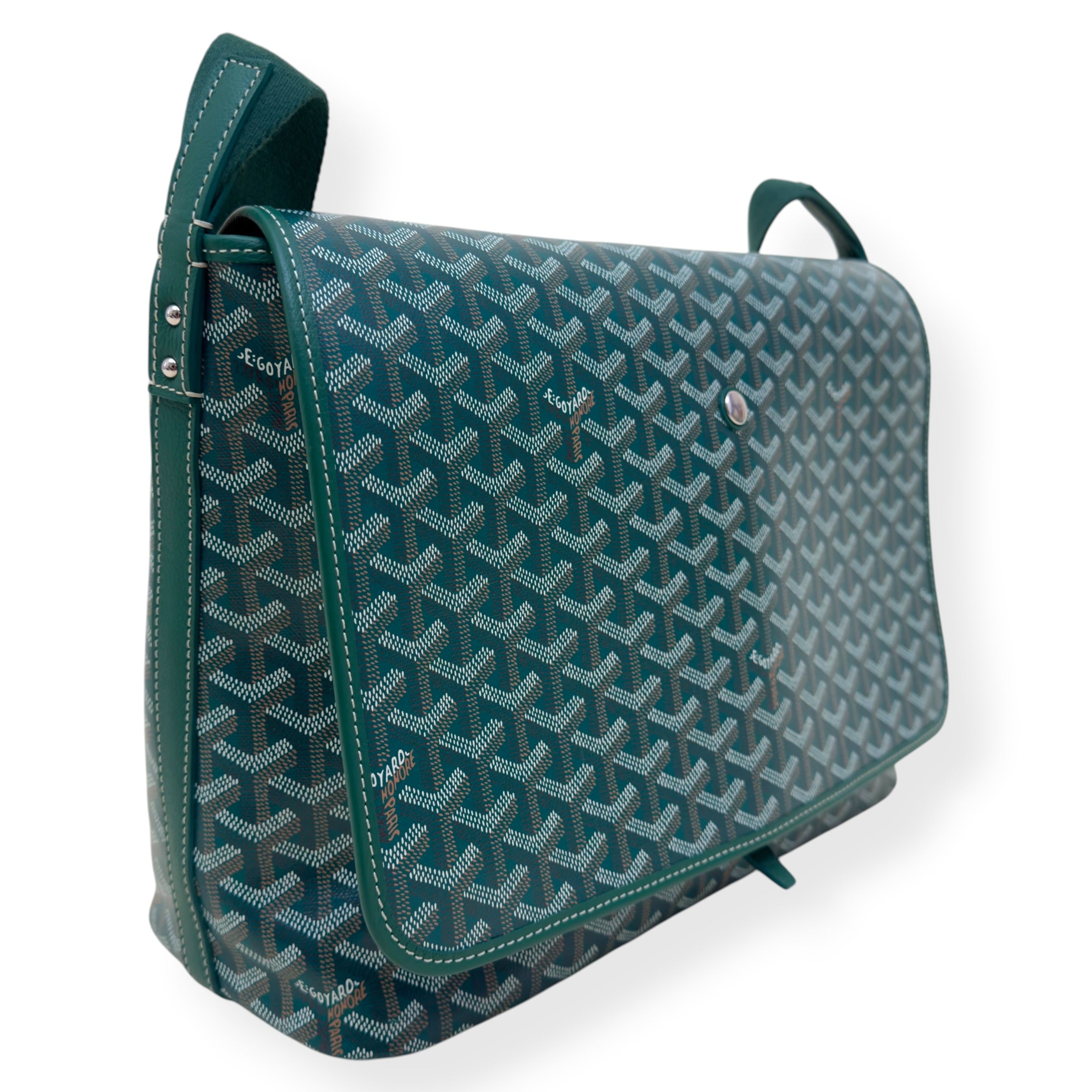 GOYARD GOYARDINE CAPETIEN MESSENGER BAG GREEN MM
