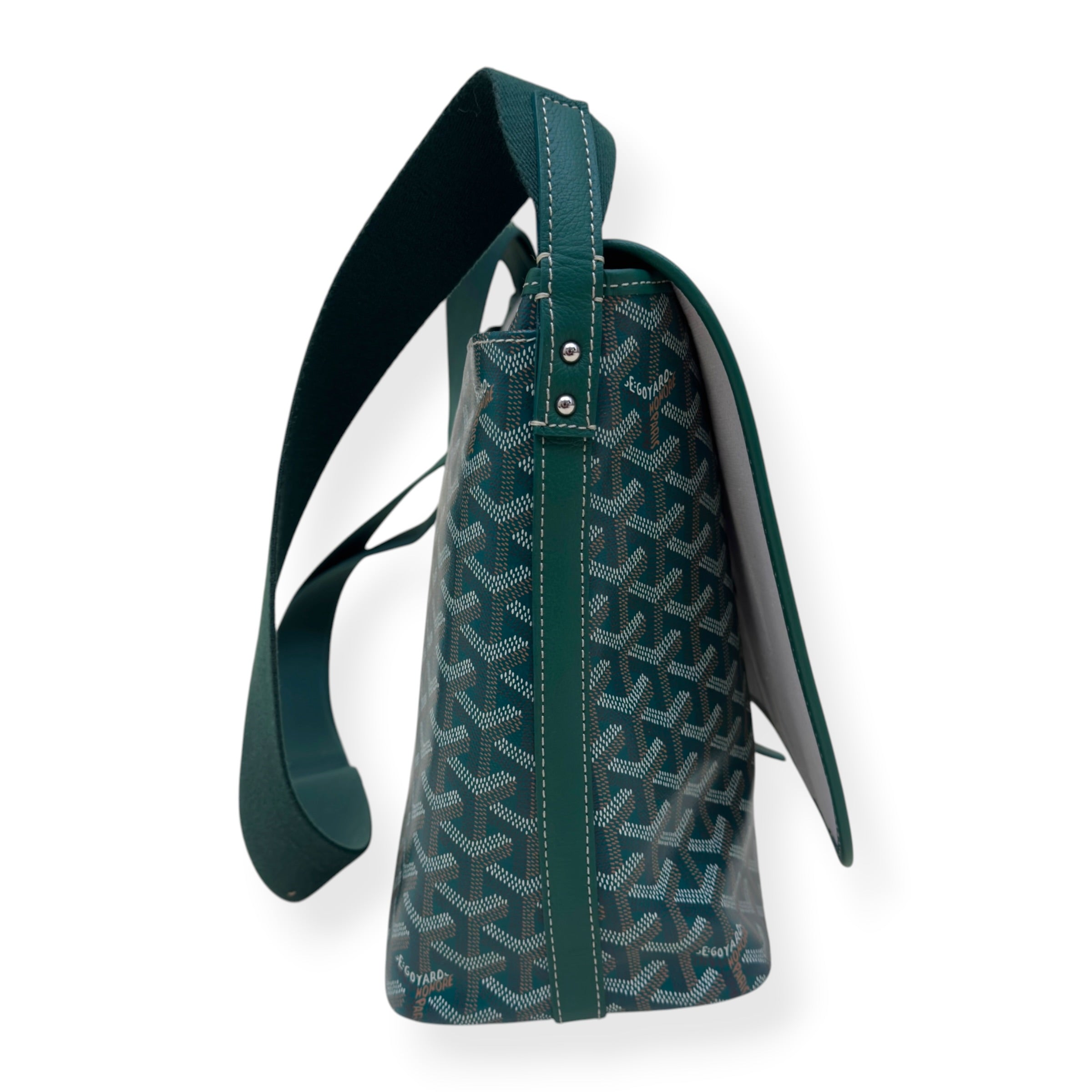 GOYARD GOYARDINE CAPETIEN MESSENGER BAG GREEN MM