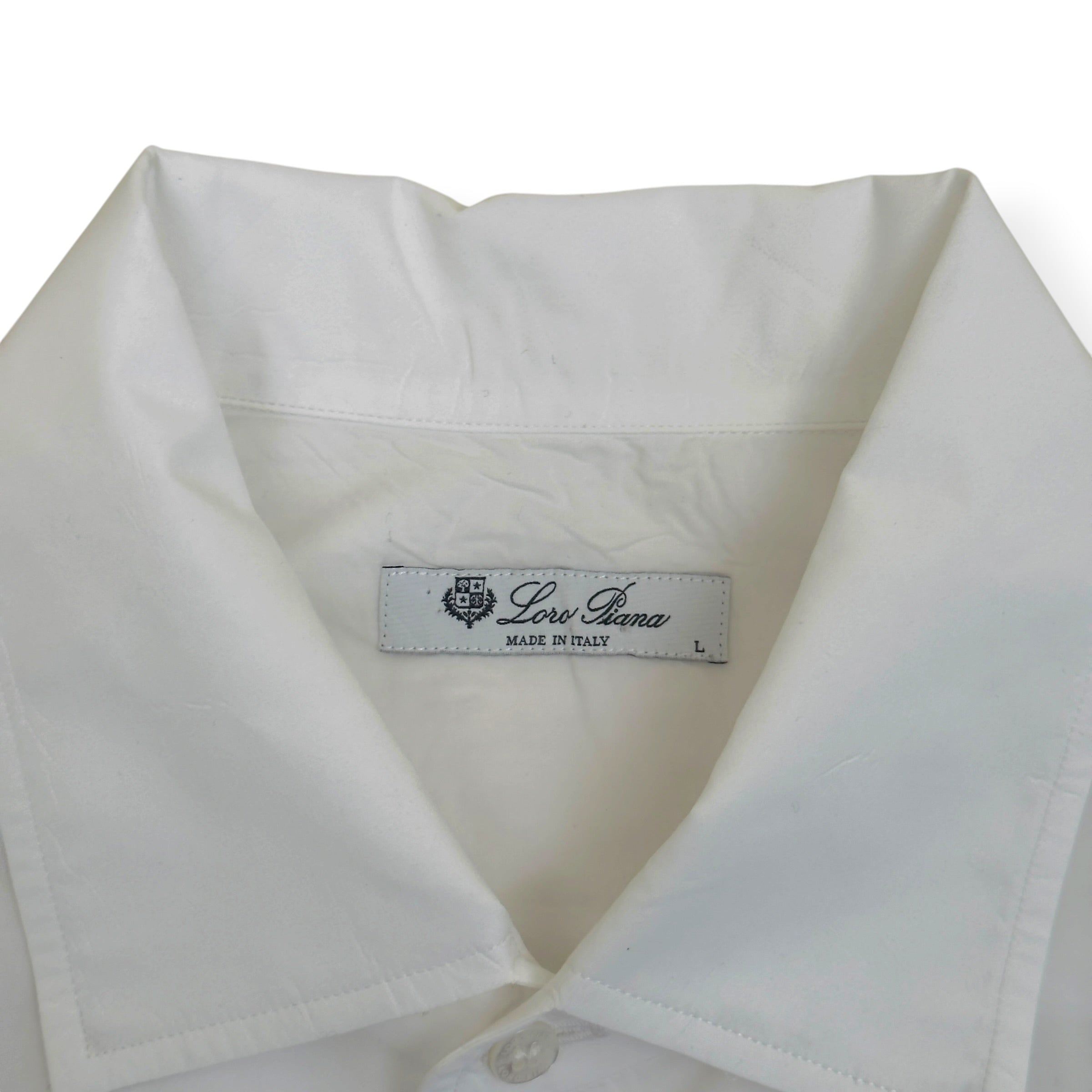 LORO PIANA COTTON SHIRT WHITE 17” / L