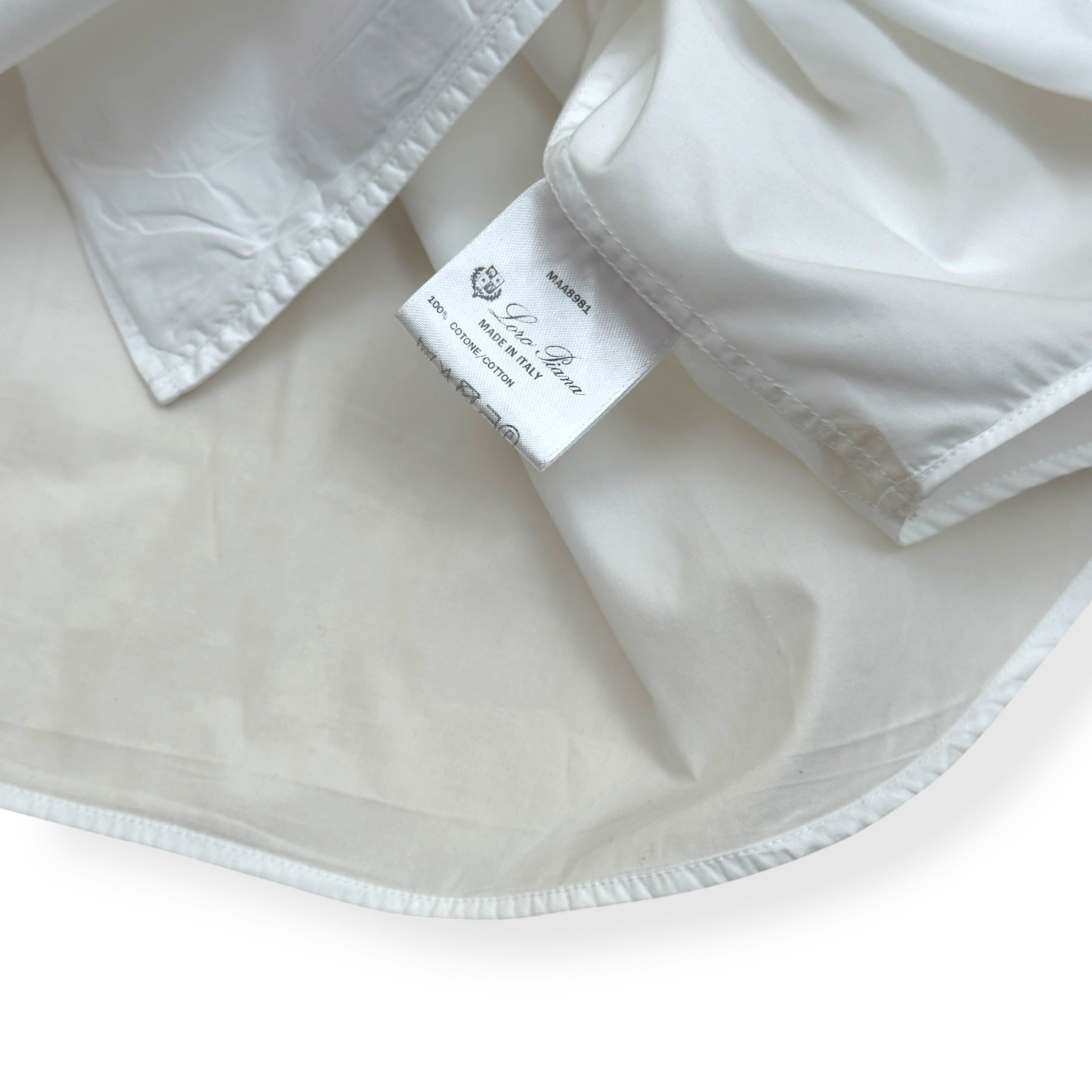 LORO PIANA COTTON SHIRT WHITE 17” / L
