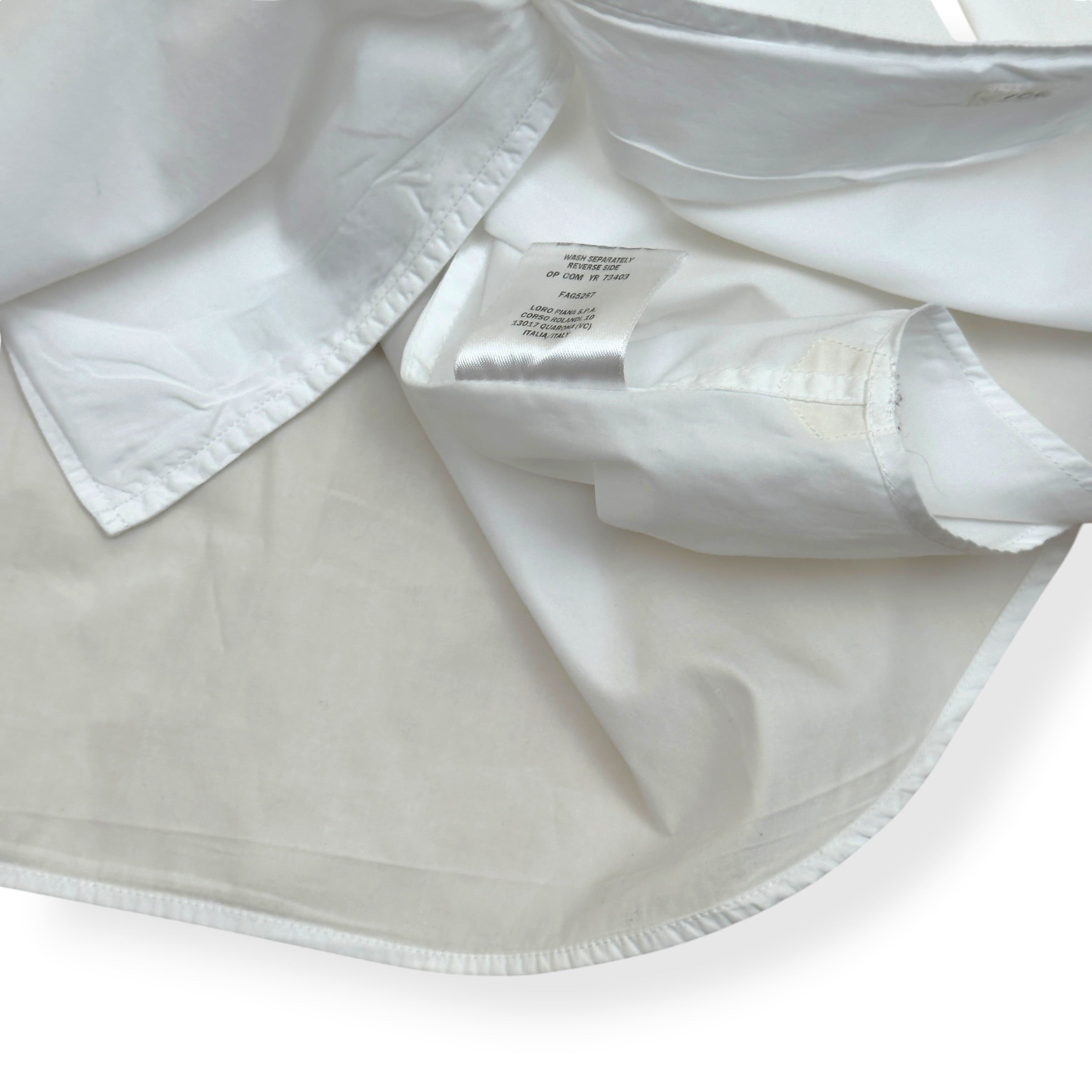 LORO PIANA COTTON SHIRT WHITE 17” / L