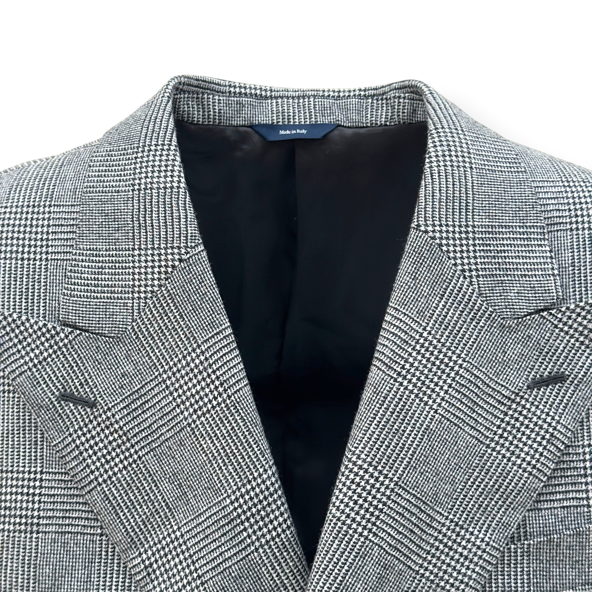 THOM SWEENEY DOUBLE BREASTED WOOL SUIT GREY CHECK 54 / XL