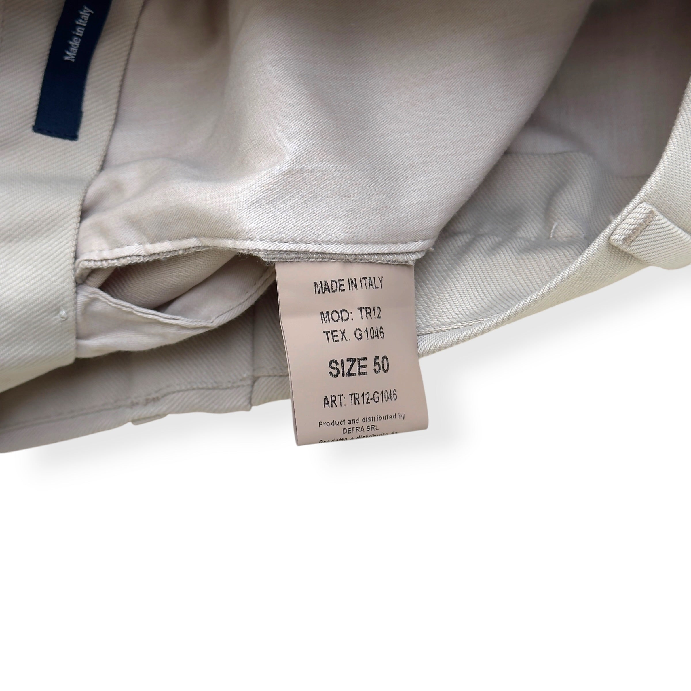 THOM SWEENEY COTTON BLEND TROUSERS LIGHT GREY 50 / M