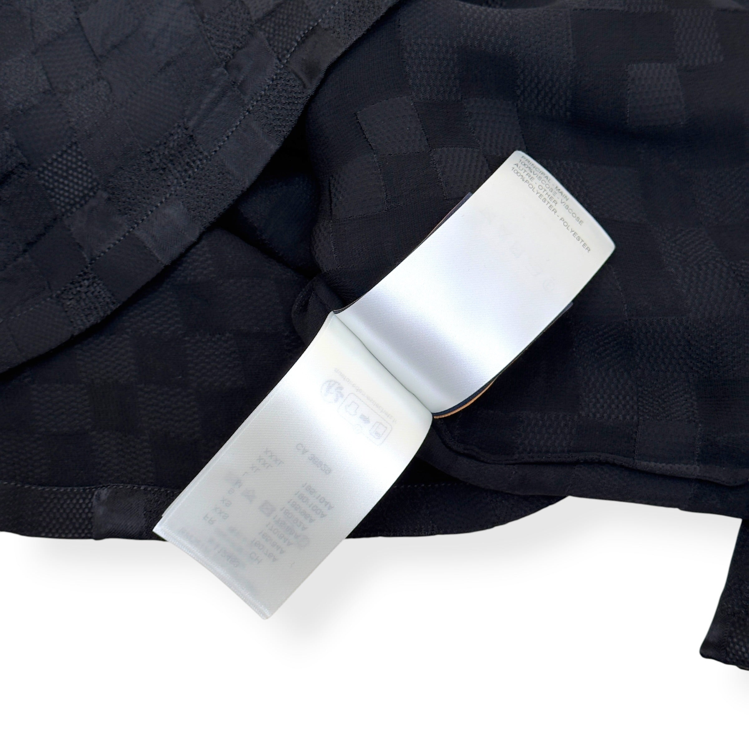 LOUIS VUITTON DAMOFLAGE JACQUARD SILK SHIRT BLACK XL