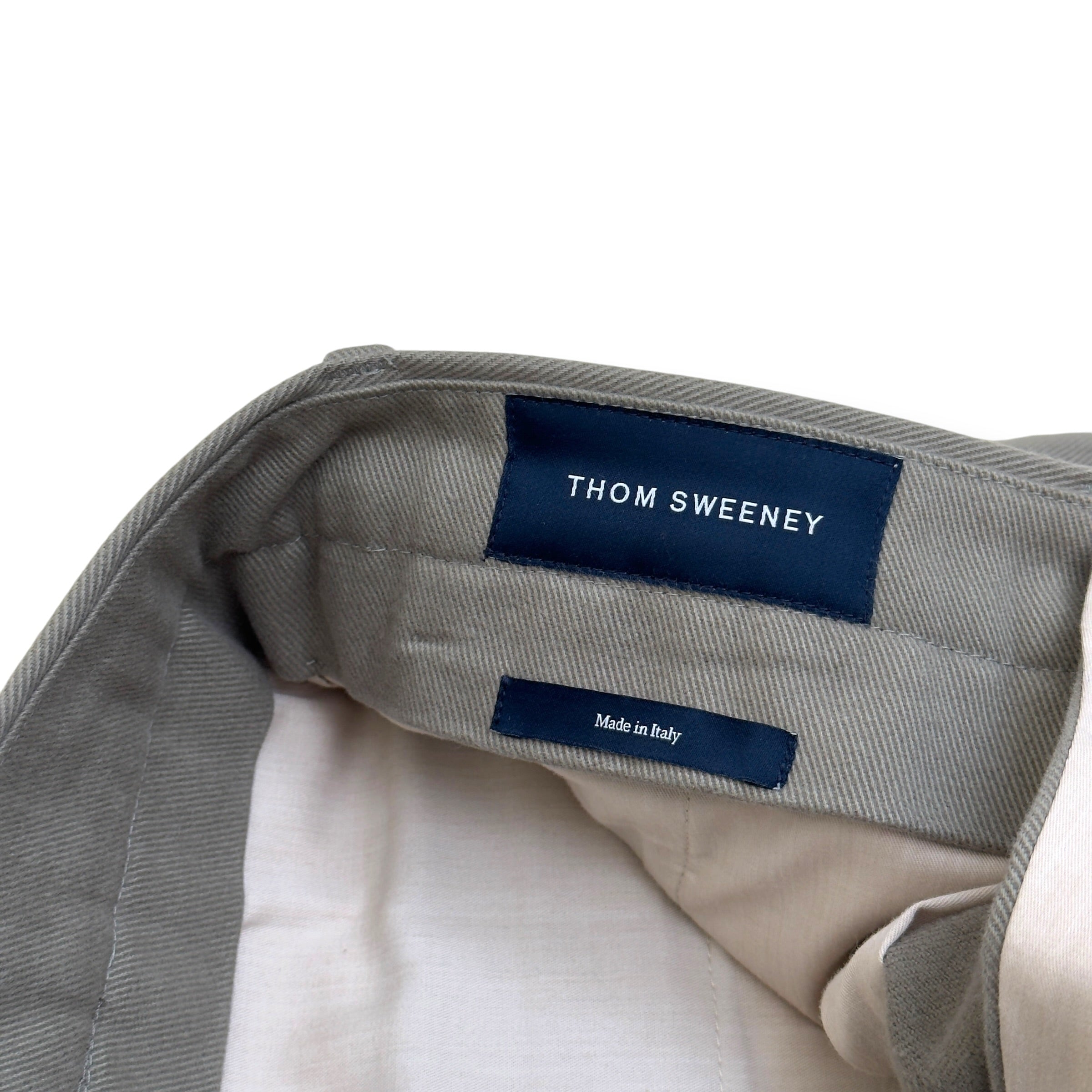 THOM SWEENEY COTTON TROUSERS OLIVE 50 / M