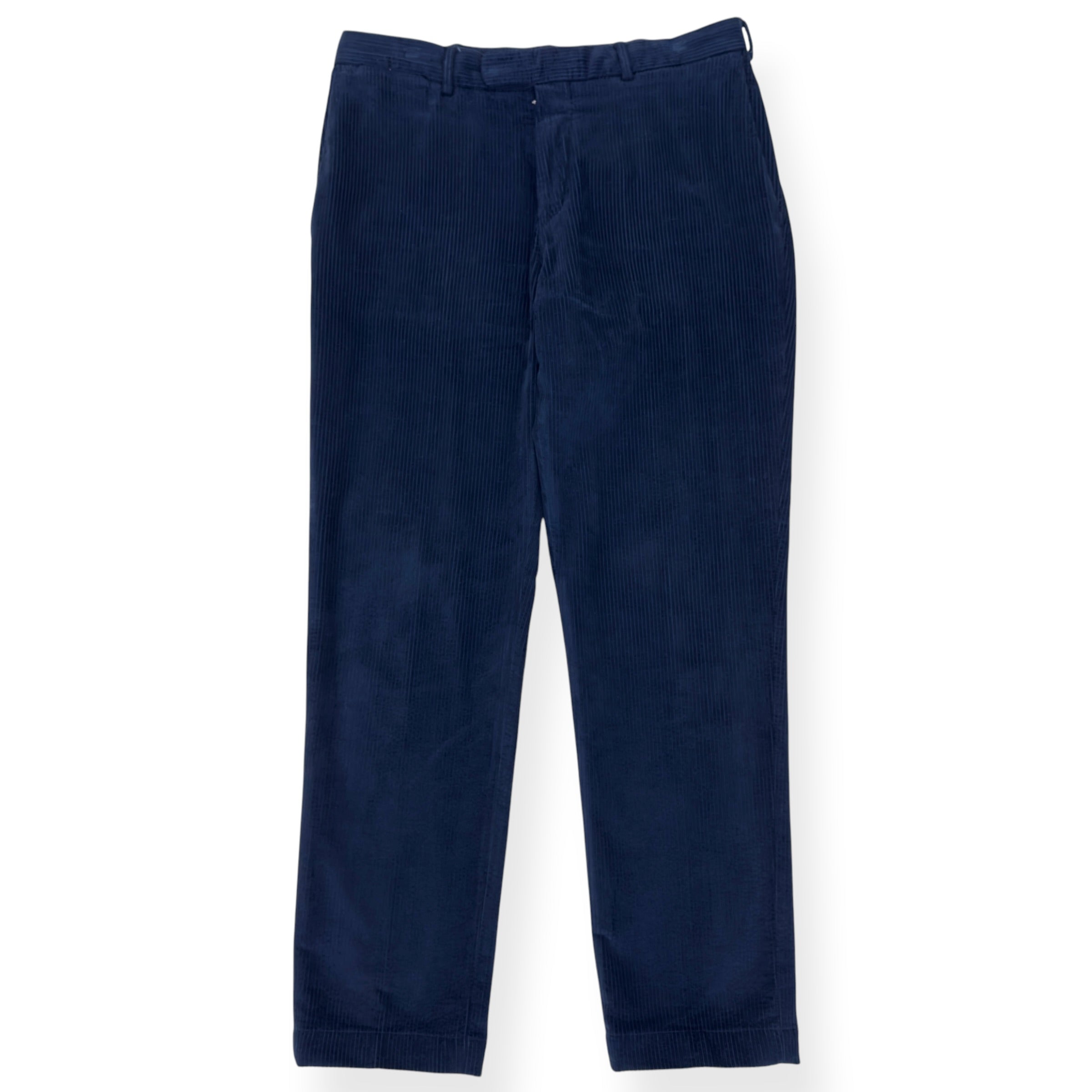 THOM SWEENEY CORDUROY COTTON BLEND TROUSERS NAVY 50 / M