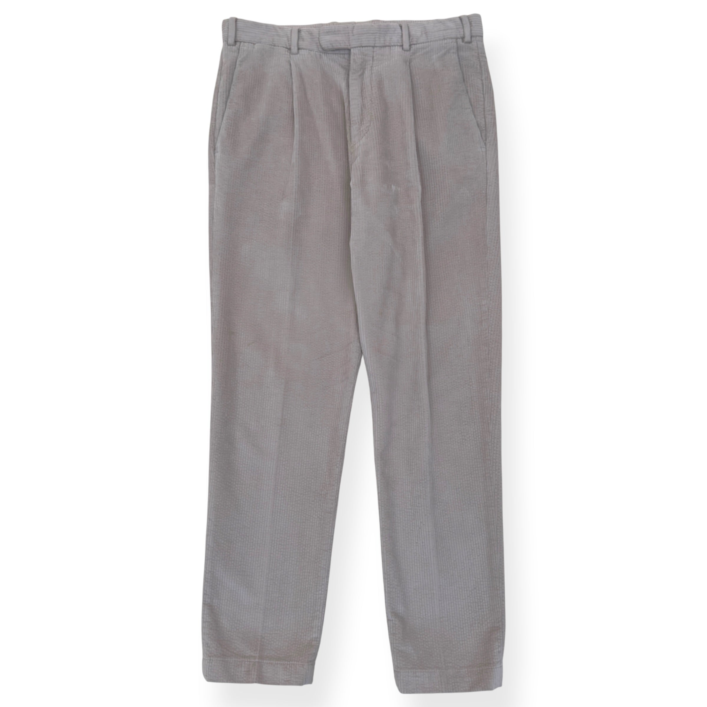 THOM SWEENEY CORDUROY COTTON BLEND TROUSERS CREAM 48 / S