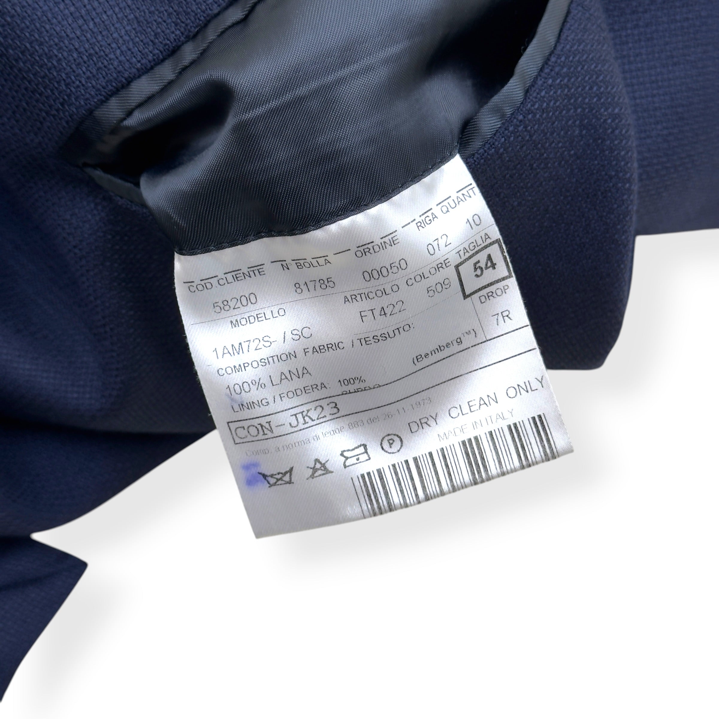 THOM SWEENEY WOOL SUIT NAVY 54 / XL