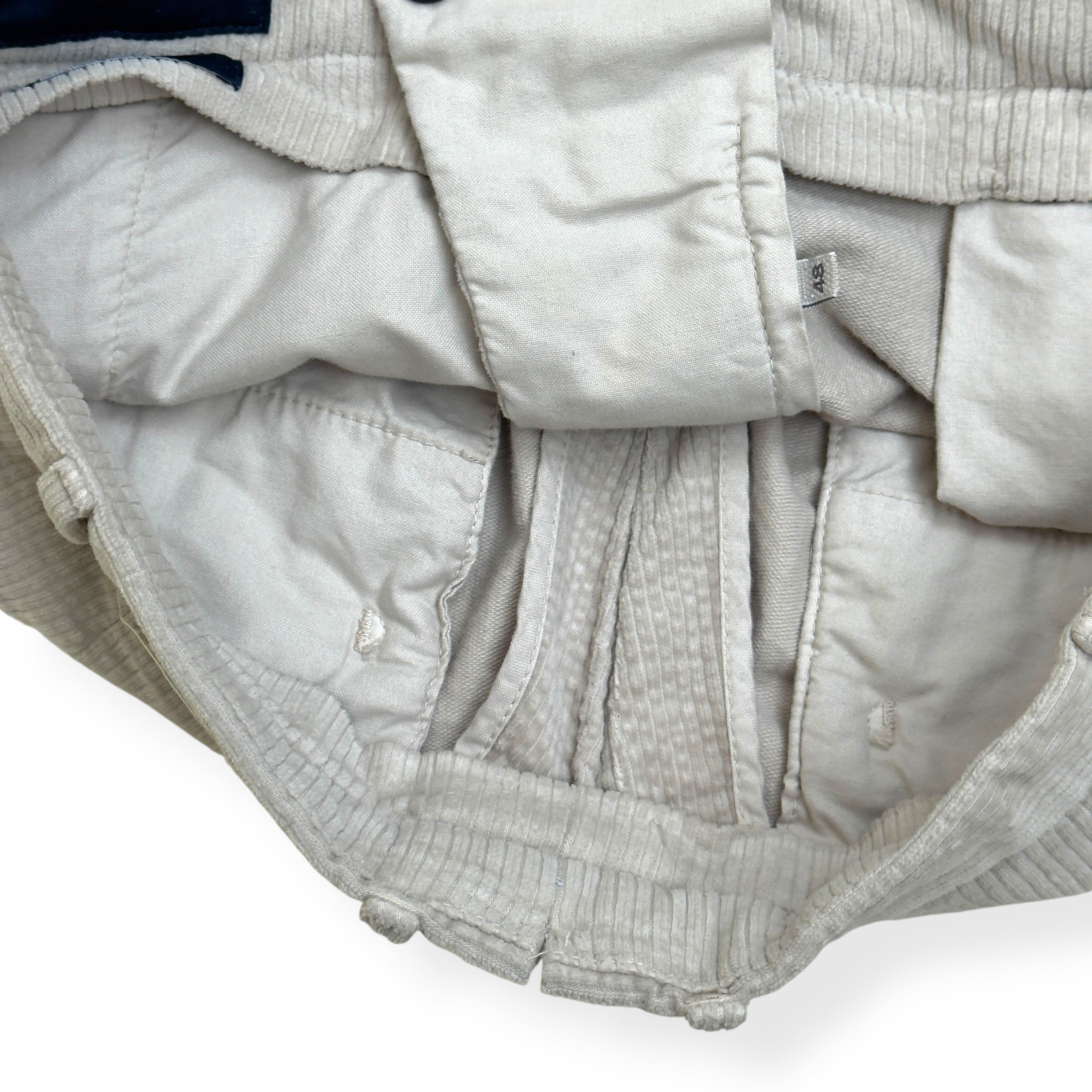 THOM SWEENEY CORDUROY COTTON BLEND TROUSERS CREAM 48 / S