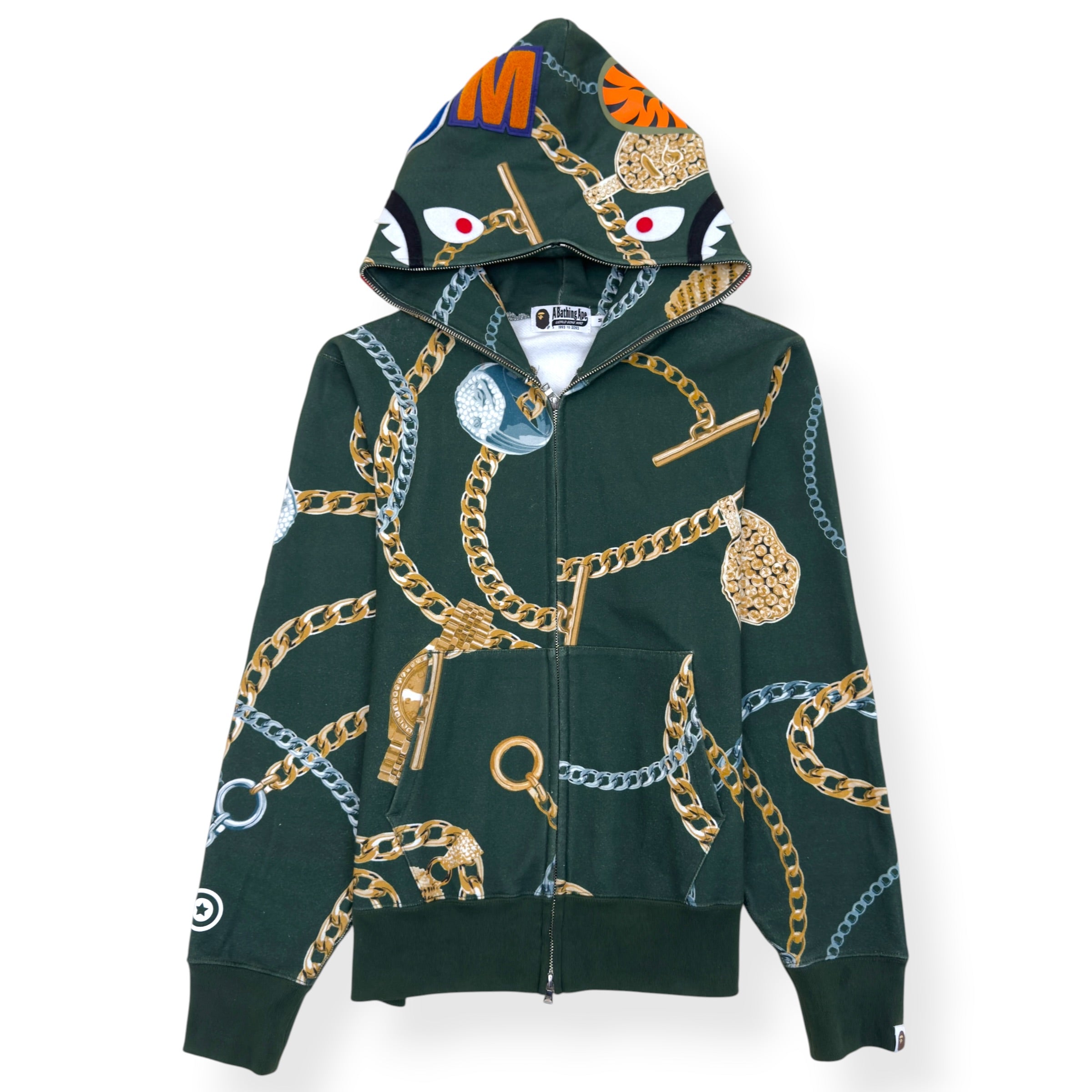 BAPE SHARK FULL-ZIP HOODIE GREEN M