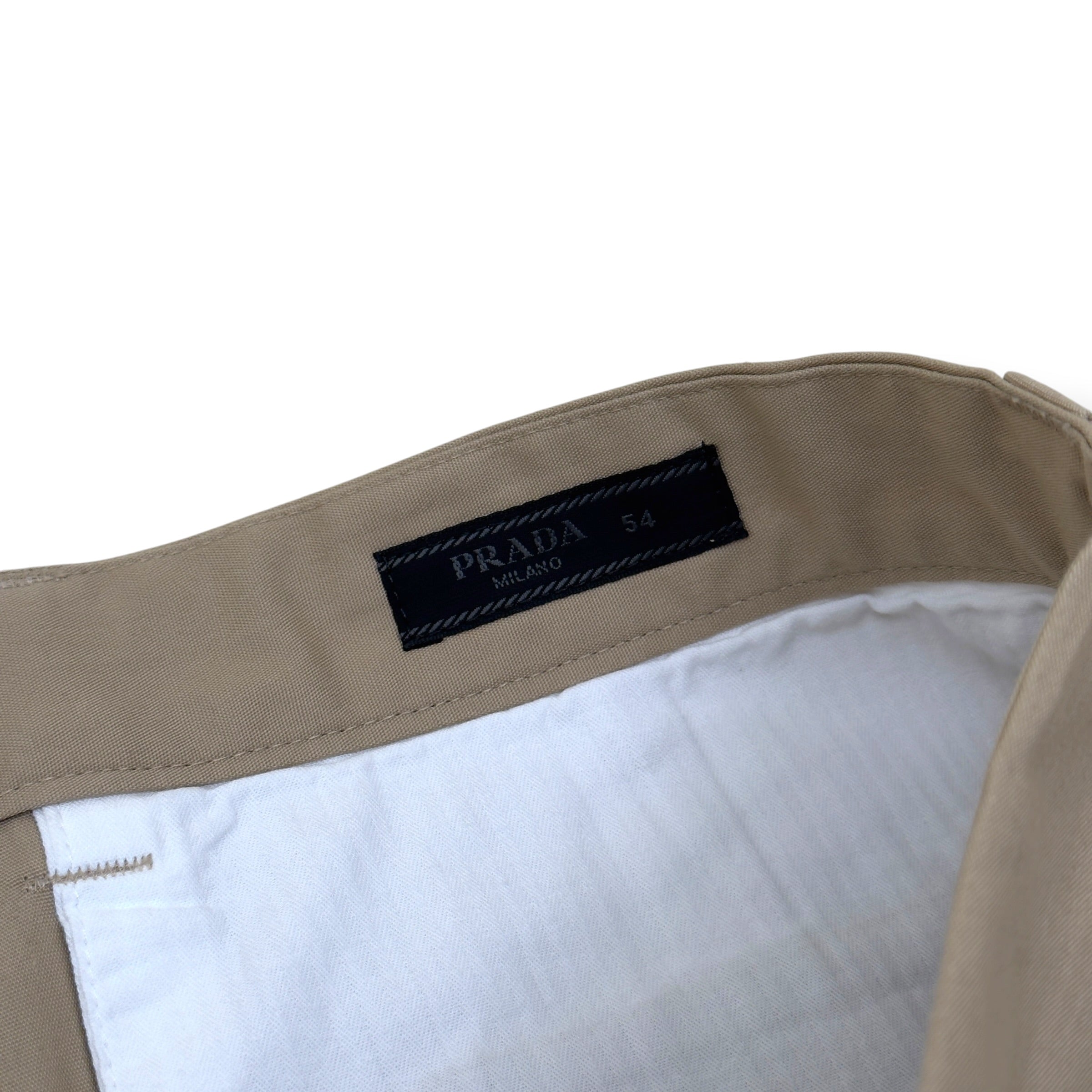 PRADA POPLIN BERMUDA SHORTS BEIGE 54 / L
