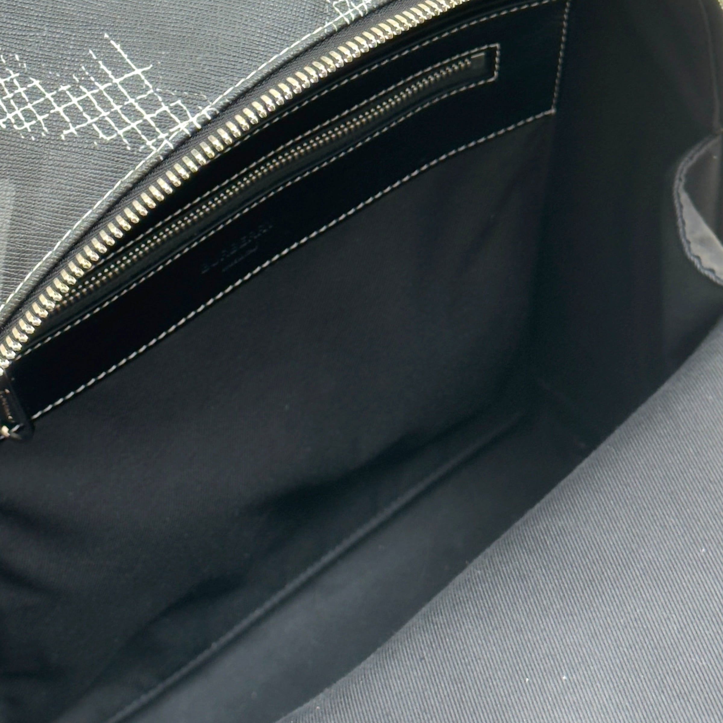 BURBERRY MONOGRAM PRINT LEATHER BACKPACK BLACK O/S