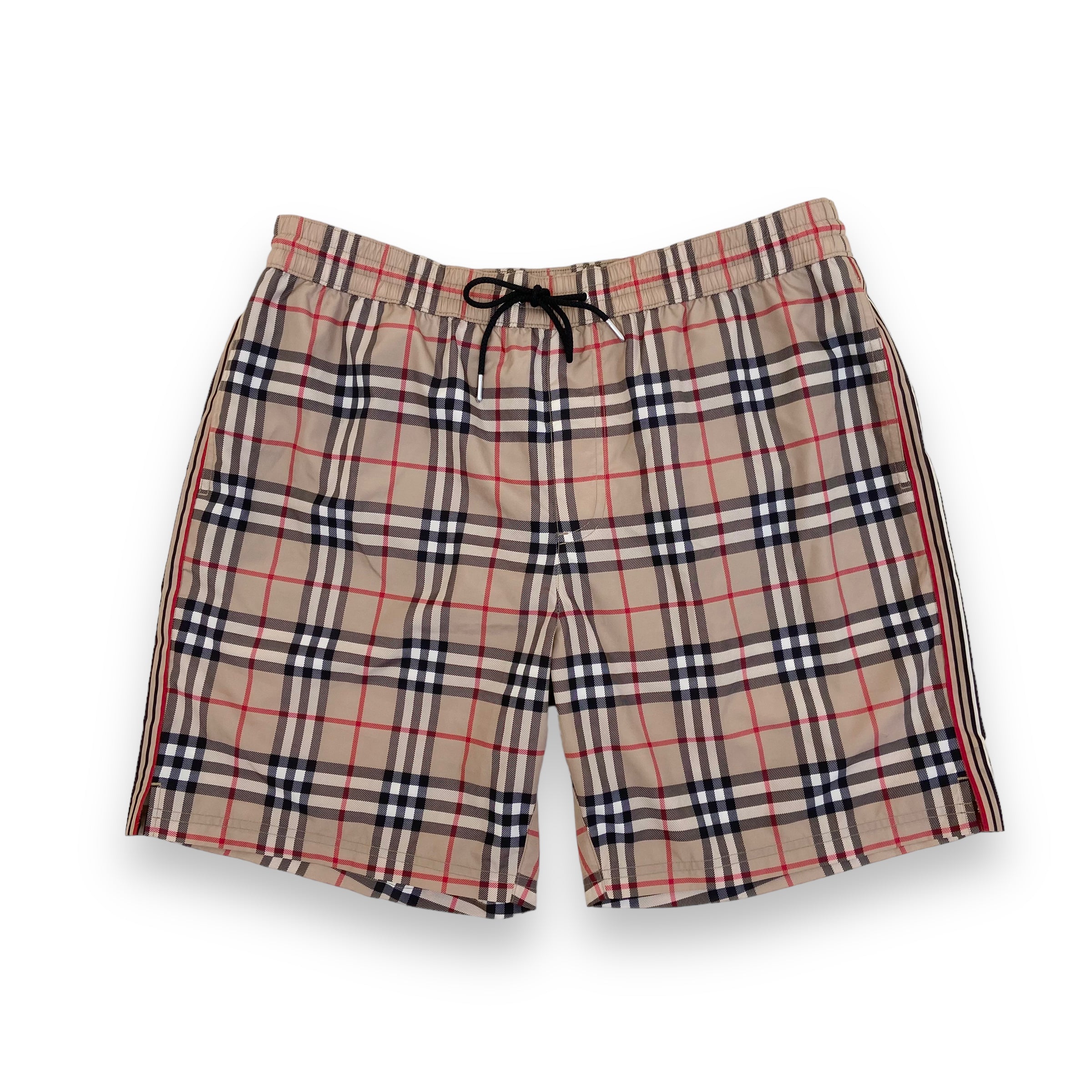 BURBERRY CHECK DRAWCORD SWIM SHORTS L