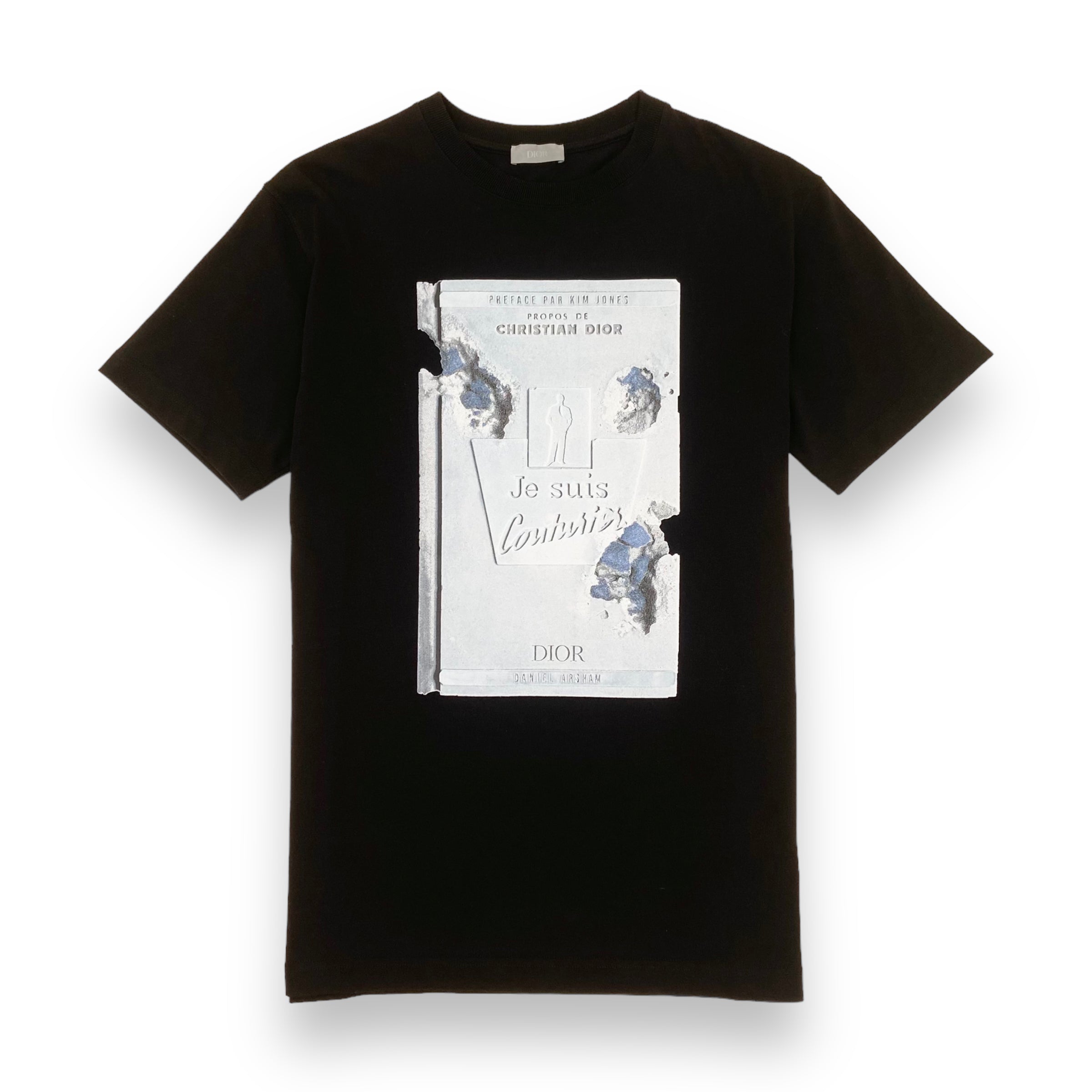 DIOR X DANIEL ARSHAM 2020 ERODED BOOK T-SHIRT BLACK XS