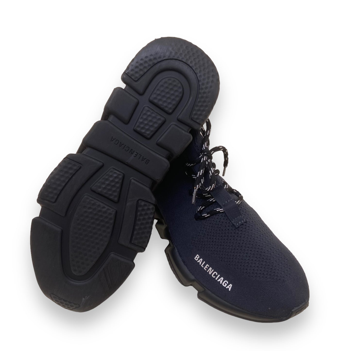 BALENCIAGA SPEED LACE UP SNEAKERS BLACK UK8