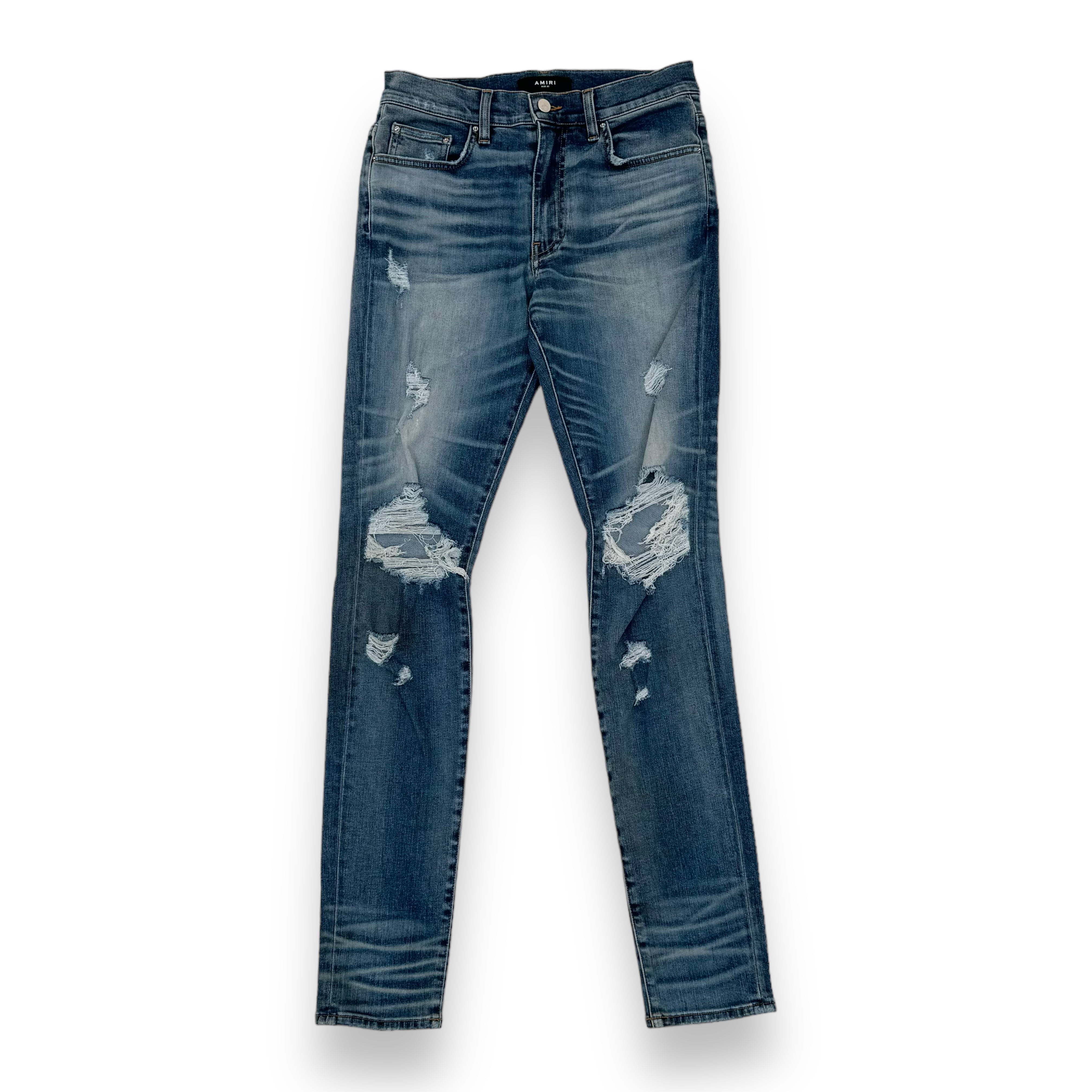 AMIRI DISTRESSED DENIM JEANS BLUE 32W