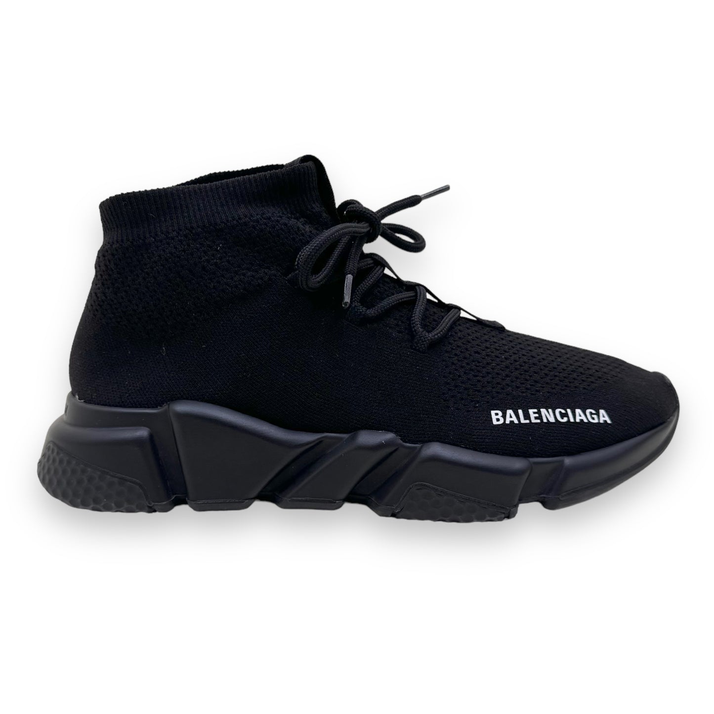 BALENCIAGA SPEED LACEUP RUNNER SNEAKERS BLACK UK6